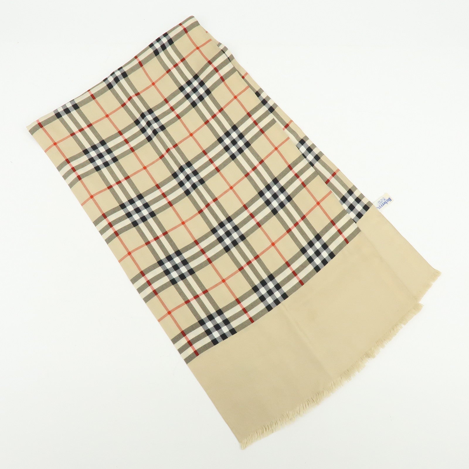 BURBERRY Set of 3 Nova Plaid Silk 100% Scarf Beige Ivory