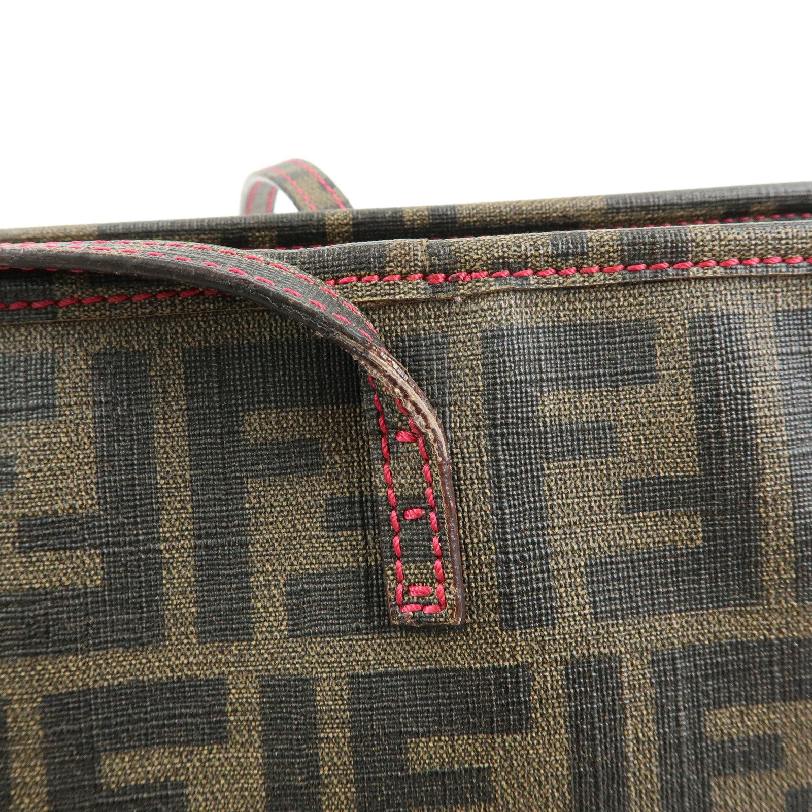 FENDI Zucca PVC Tote Bag Shoulder Bag Brown Black 8BH198