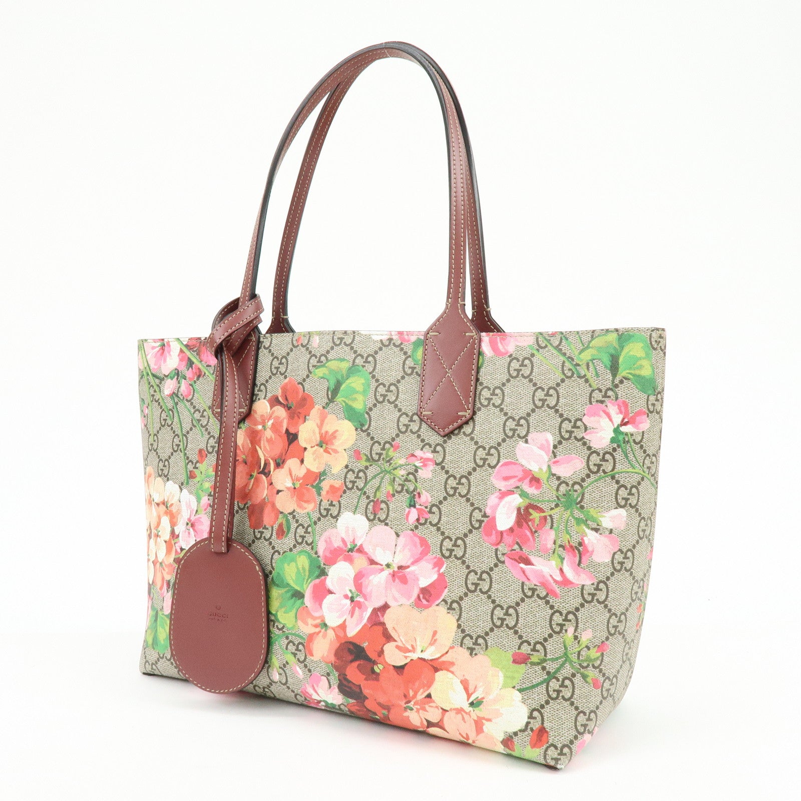 GUCCI GG Blooms GG Supreme Reversible Tote Shoulder bag 372613