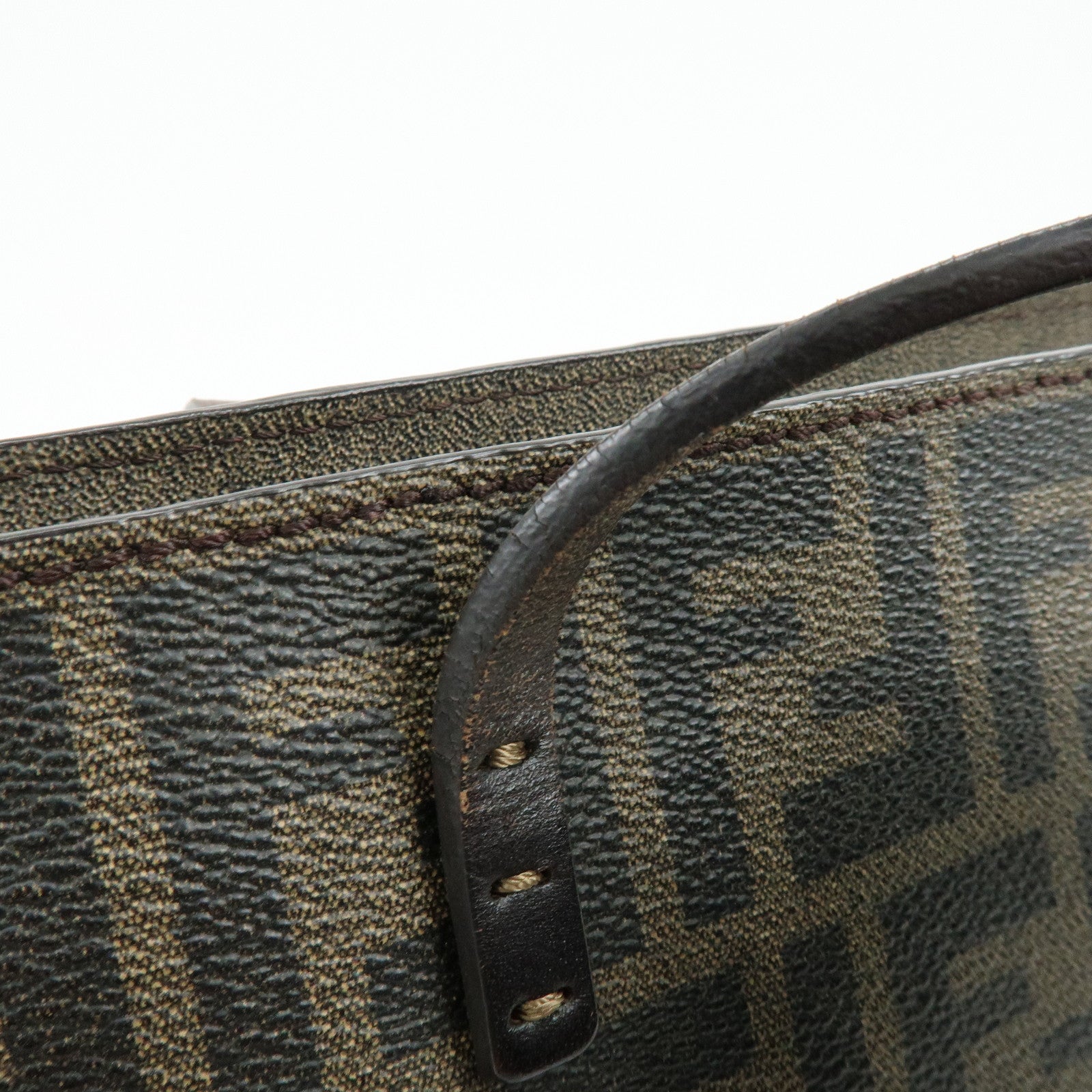 FENDI Zucca PVC Leather Tote Bag Shoulder Bag Brown 8BH198