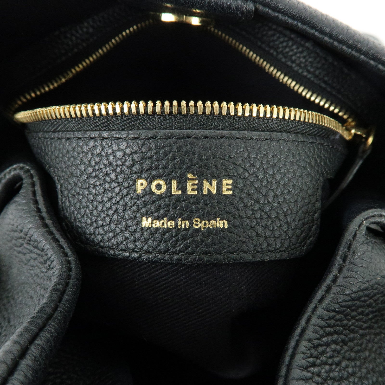POLENE Numéro Neuf Calf Leather 2Way Bag Hand Shoulder Bag Black