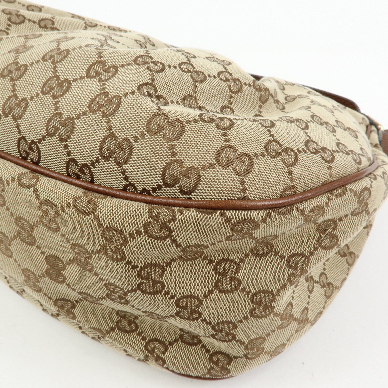 GUCCI Sukey Interlocking G GG Canvas Leather Shoulder Bag Beige 232955