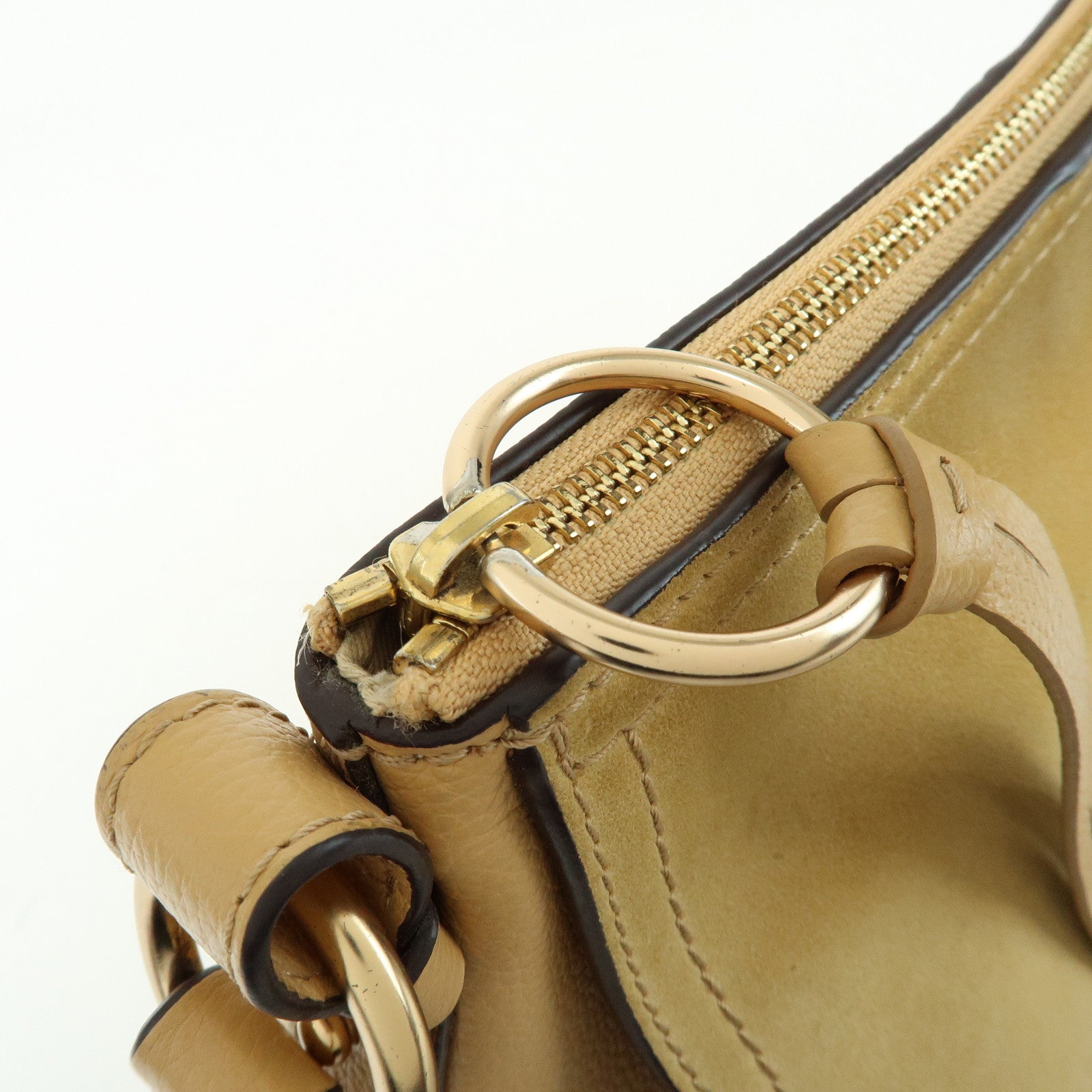 Chloe See by Chloe Joan Leather Suede 2Way Bag Hand Bag Beige
