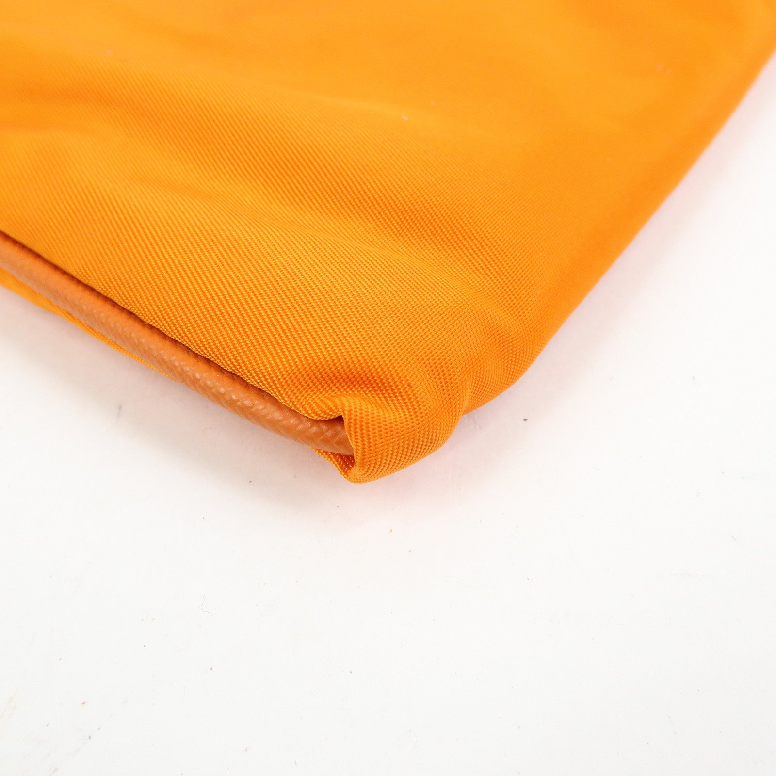 PRADA Nylon Leather Chain Shoulder Bag Crossbody Bag Papaya Orange