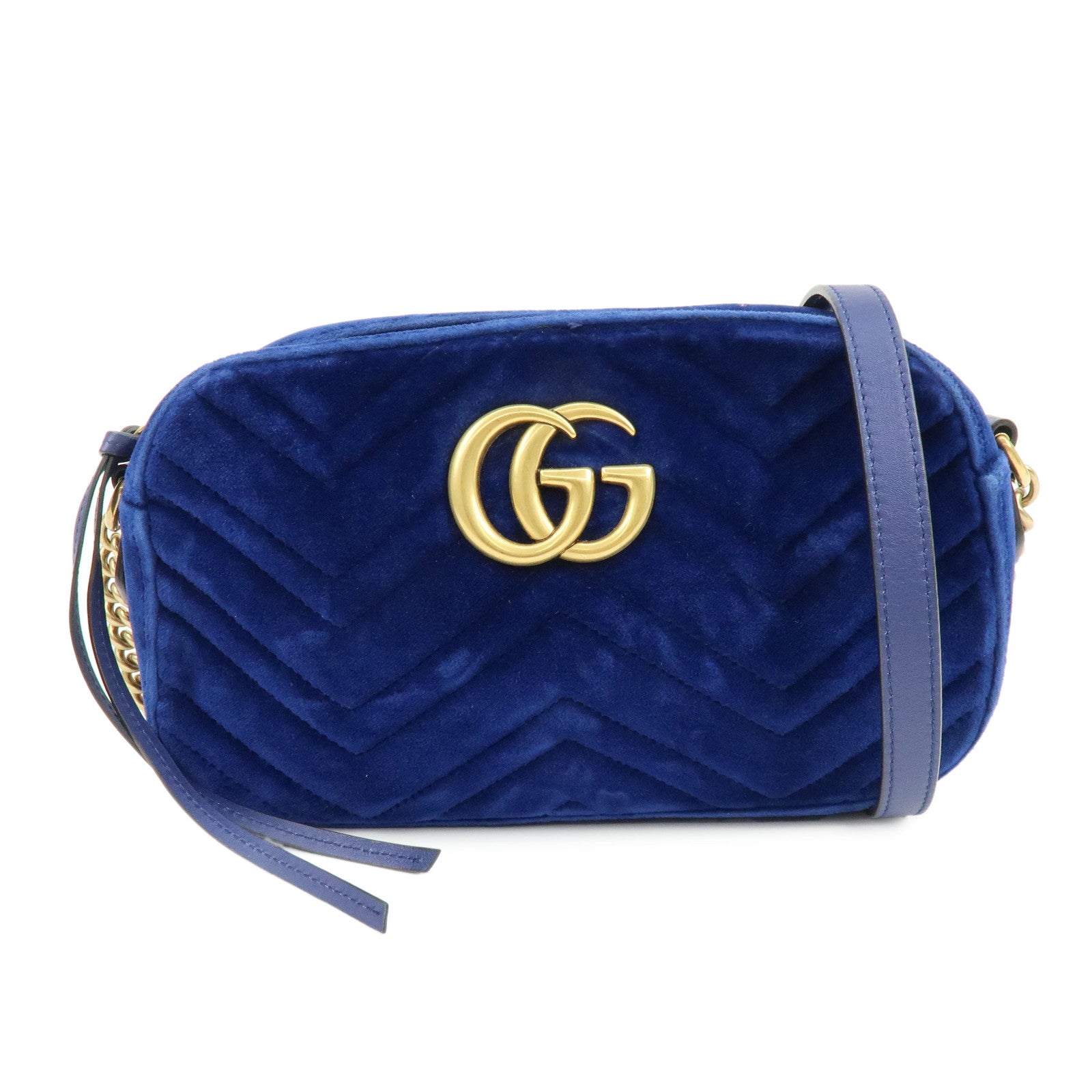 GUCCI GG Marmont Double G Velvet Shoulder Bag Crossbody Bag 447632
