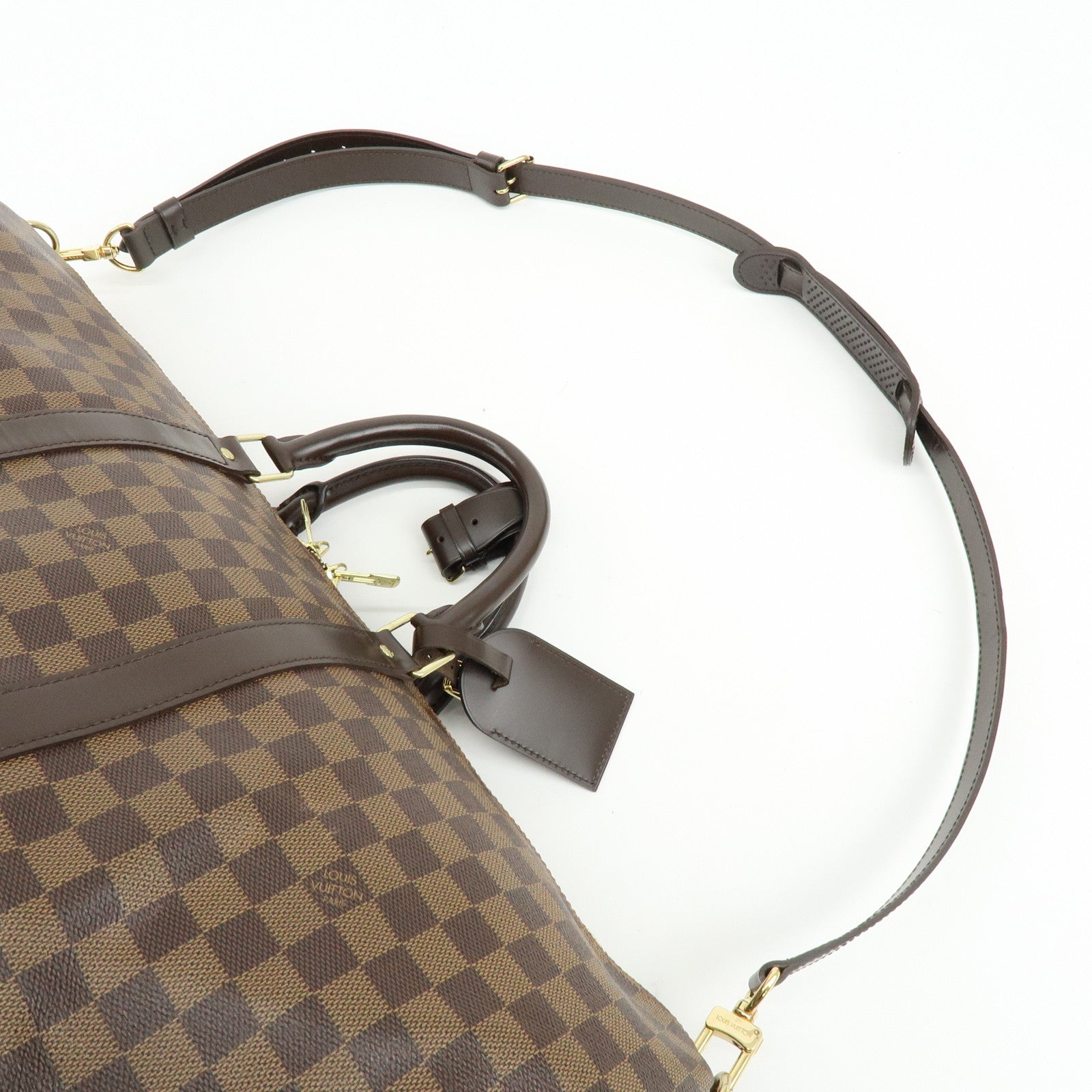 Louis Vuitton Damier Keep All Bandouliere 55 Travel Bag Brown N41414