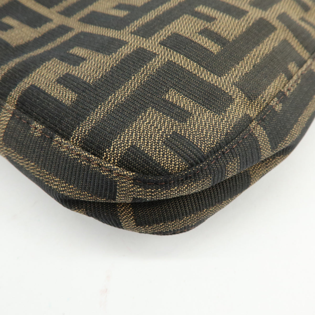 FENDI Zucca Canvas Leather Hand Bag Shoulder Bag Brown 26569