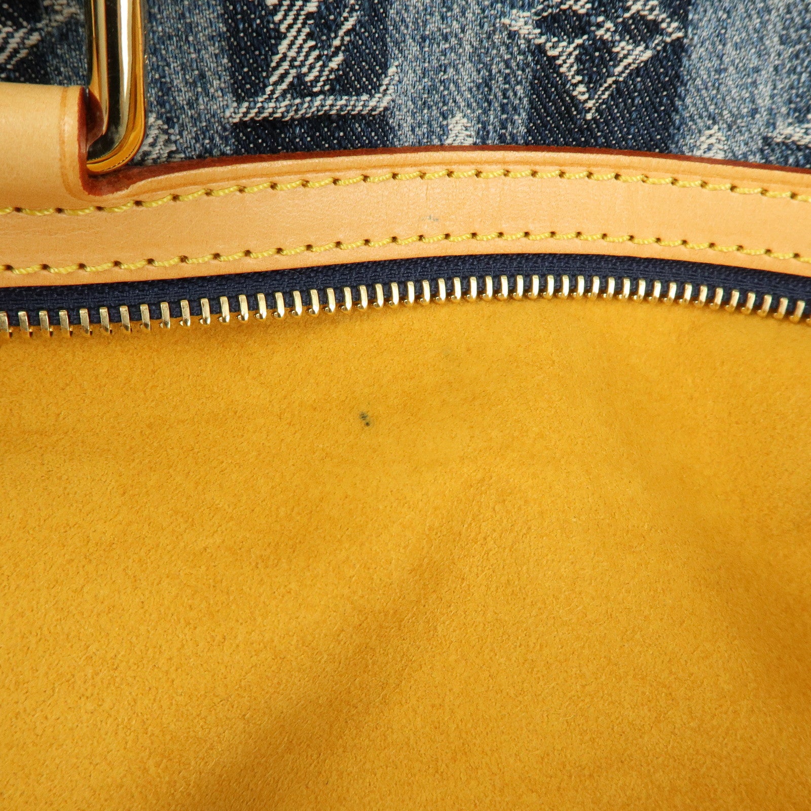 Louis Vuitton Monogram Denim Cabas Raye GM 2Way Hand Bag Blue M95336