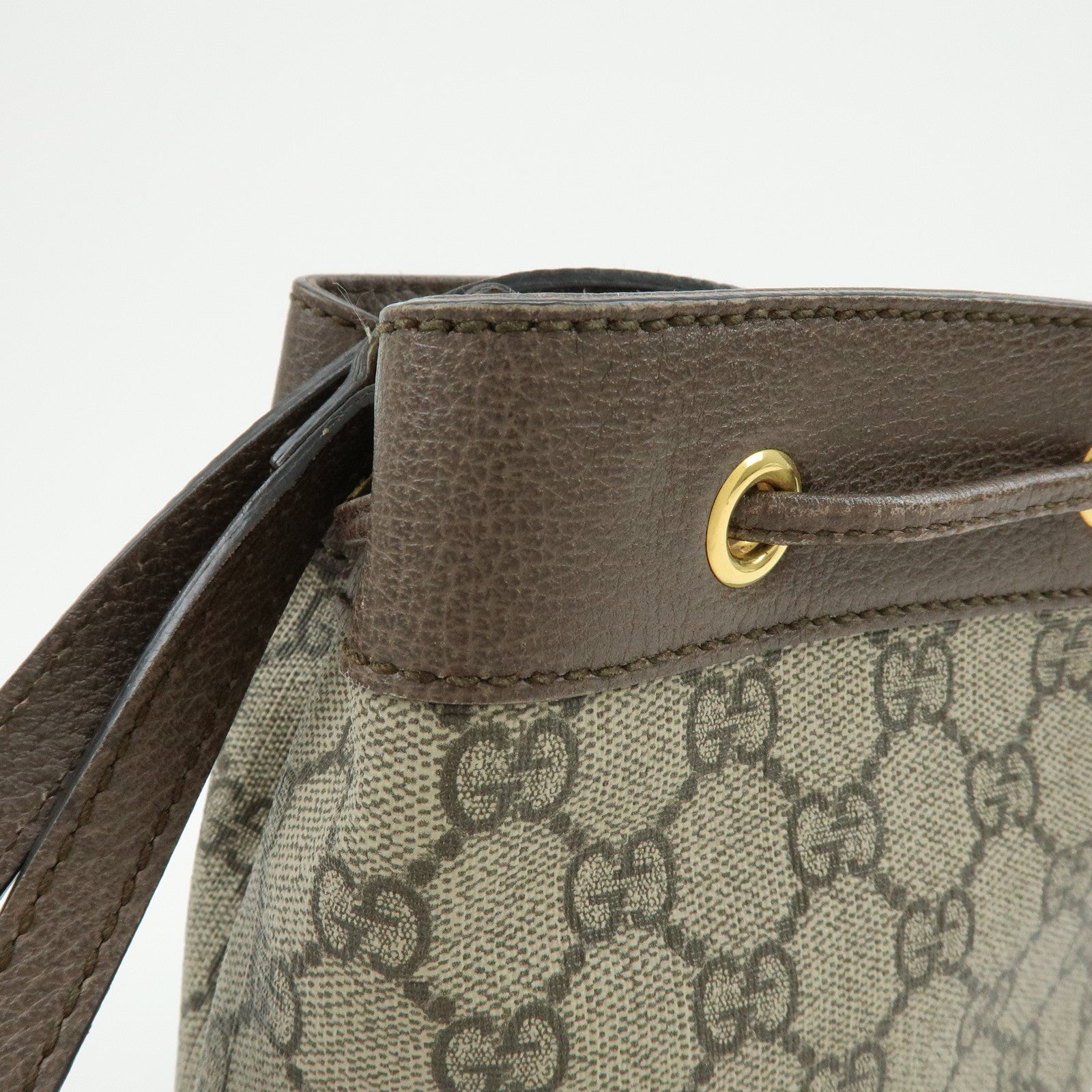 GUCCI Ophidia Sherry GG Supreme Leather Mini Bucket Bag 550620