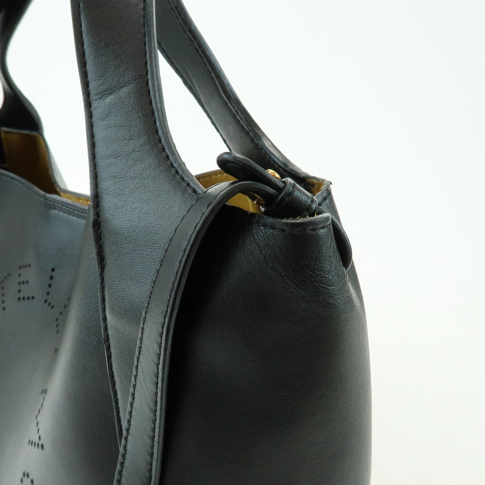 STELLA MCCARTNEY Faux Leather 2Way Bag Hand Bag Shoulder Bag Black
