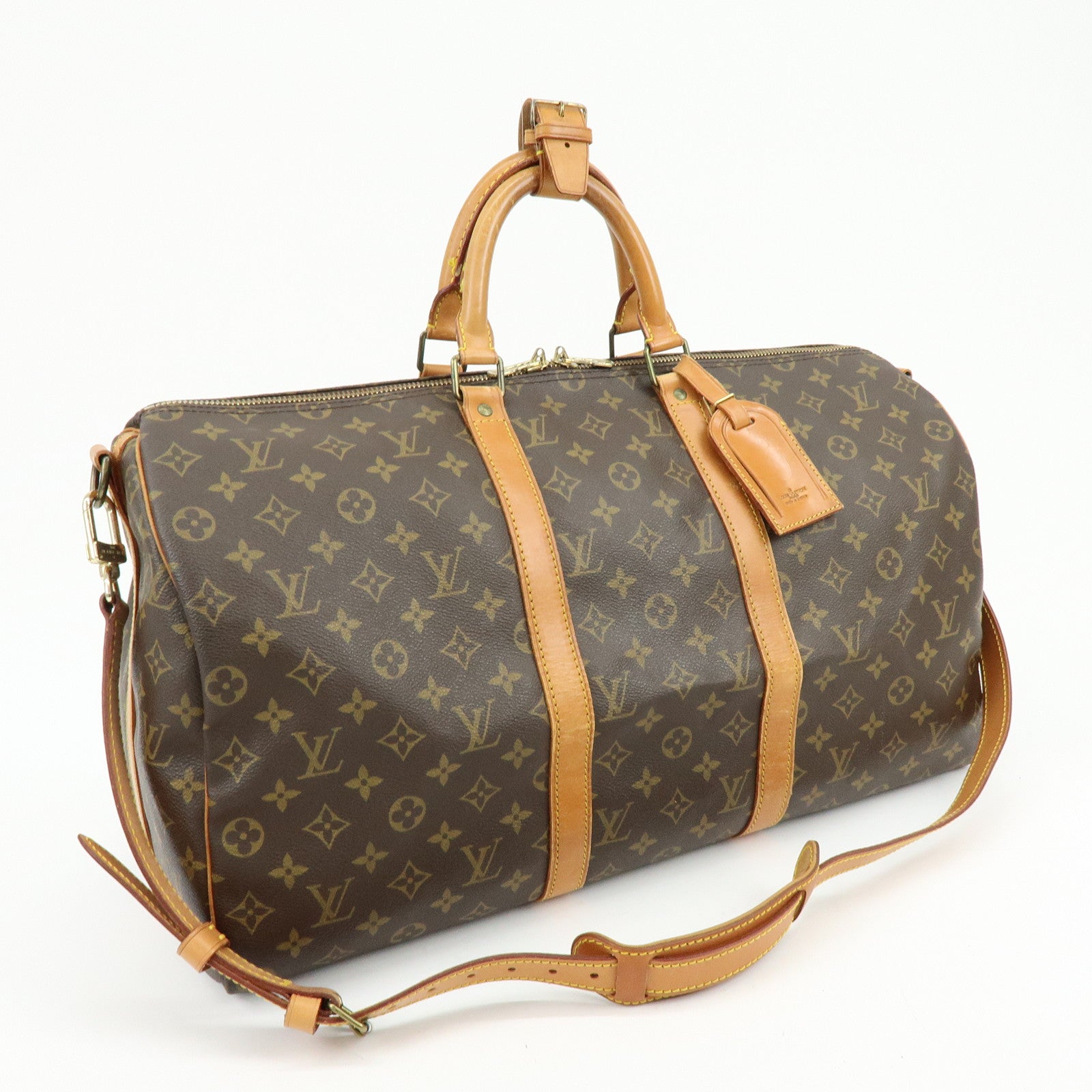 Louis Vuitton Keep All Bandouliere 50 Boston Bag Brown M41416
