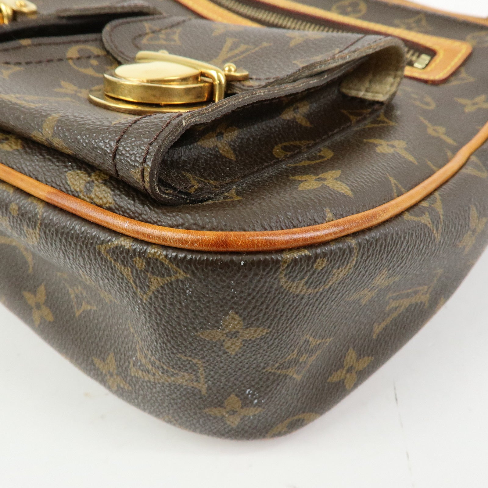 Louis Vuitton Monogram Hudson GM Canvas Shoulder Bag Brown M40045