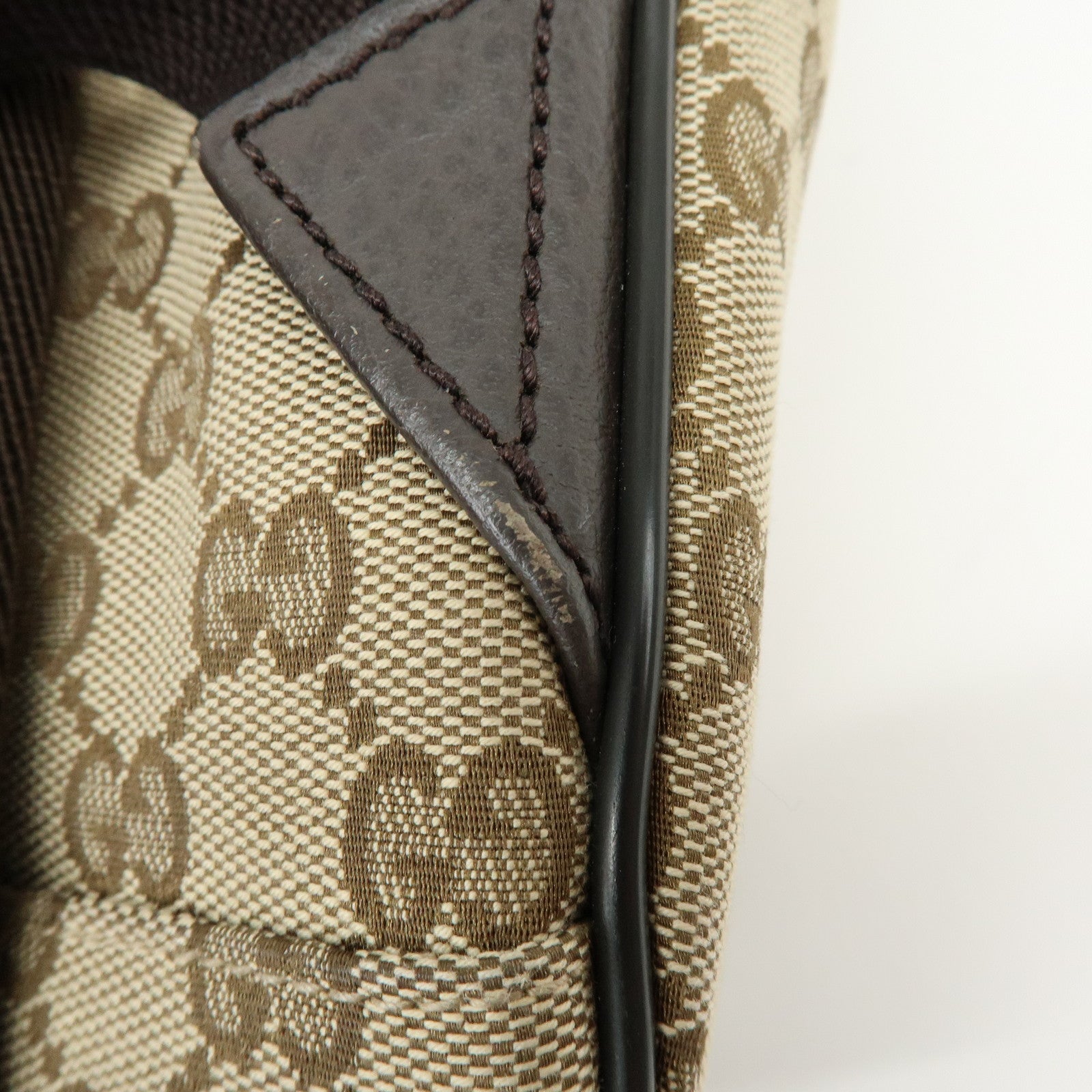 GUCCI GG Canvas Leather Backpack Rucksuck Beige Brown 449906