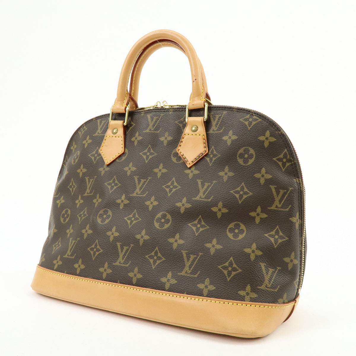 Louis Vuitton Monogram Alma PM Canvas Leather Hand Bag Brown M51130