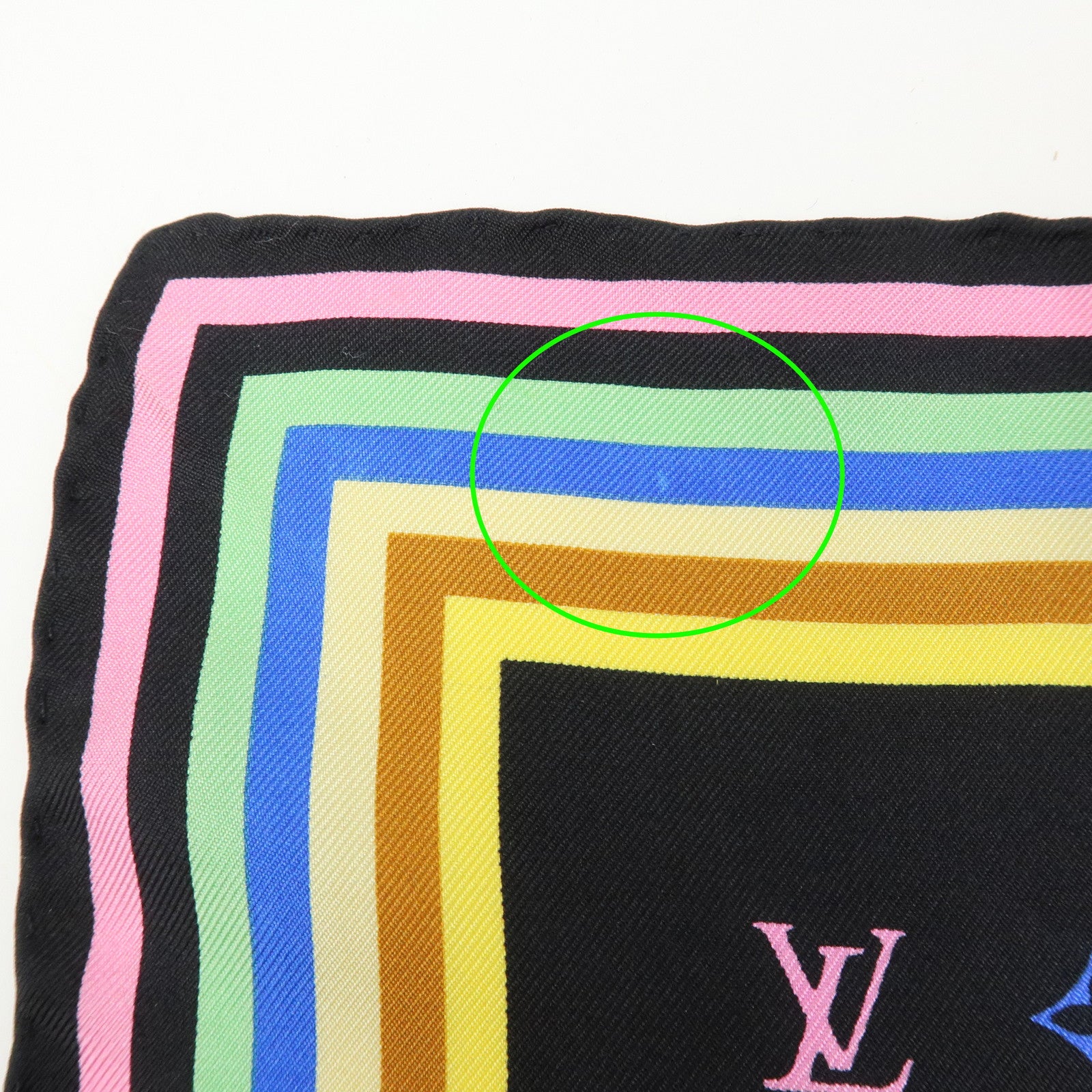 Louis Vuitton Monogram Silk 100% Scarf Multicolor Black M71914
