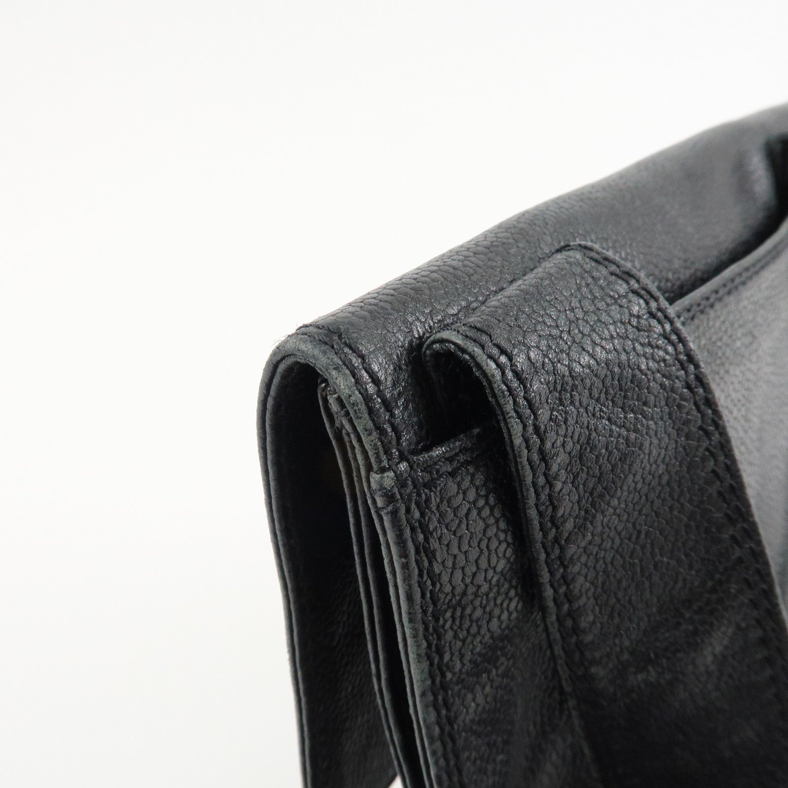 CHANEL COCO Mark Caviarskin Shoulder Bag Crossbody Bag Black Used