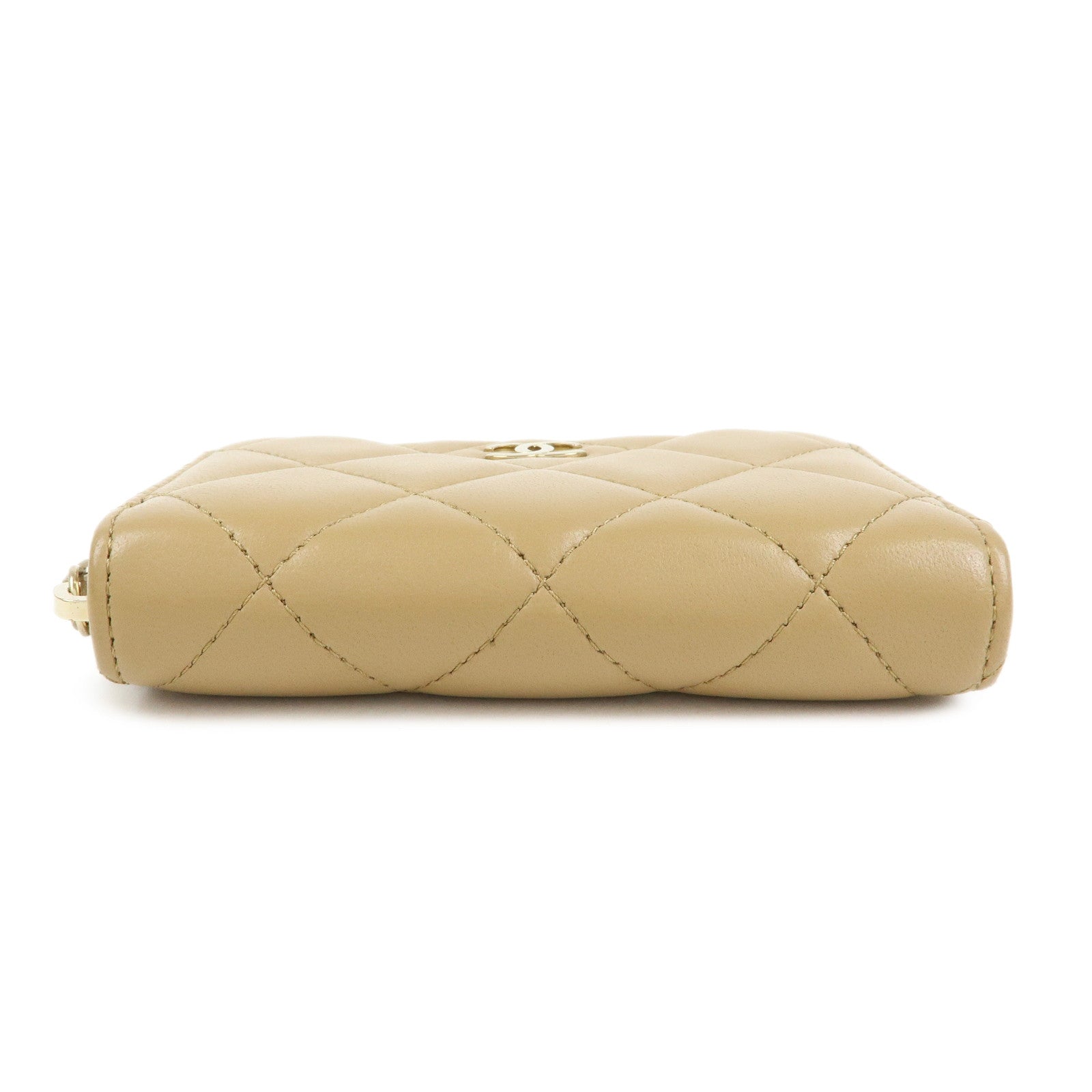 CHANEL COCO Mark Matelasse Lamb Skin Classic Zippy Coin Case AP0216