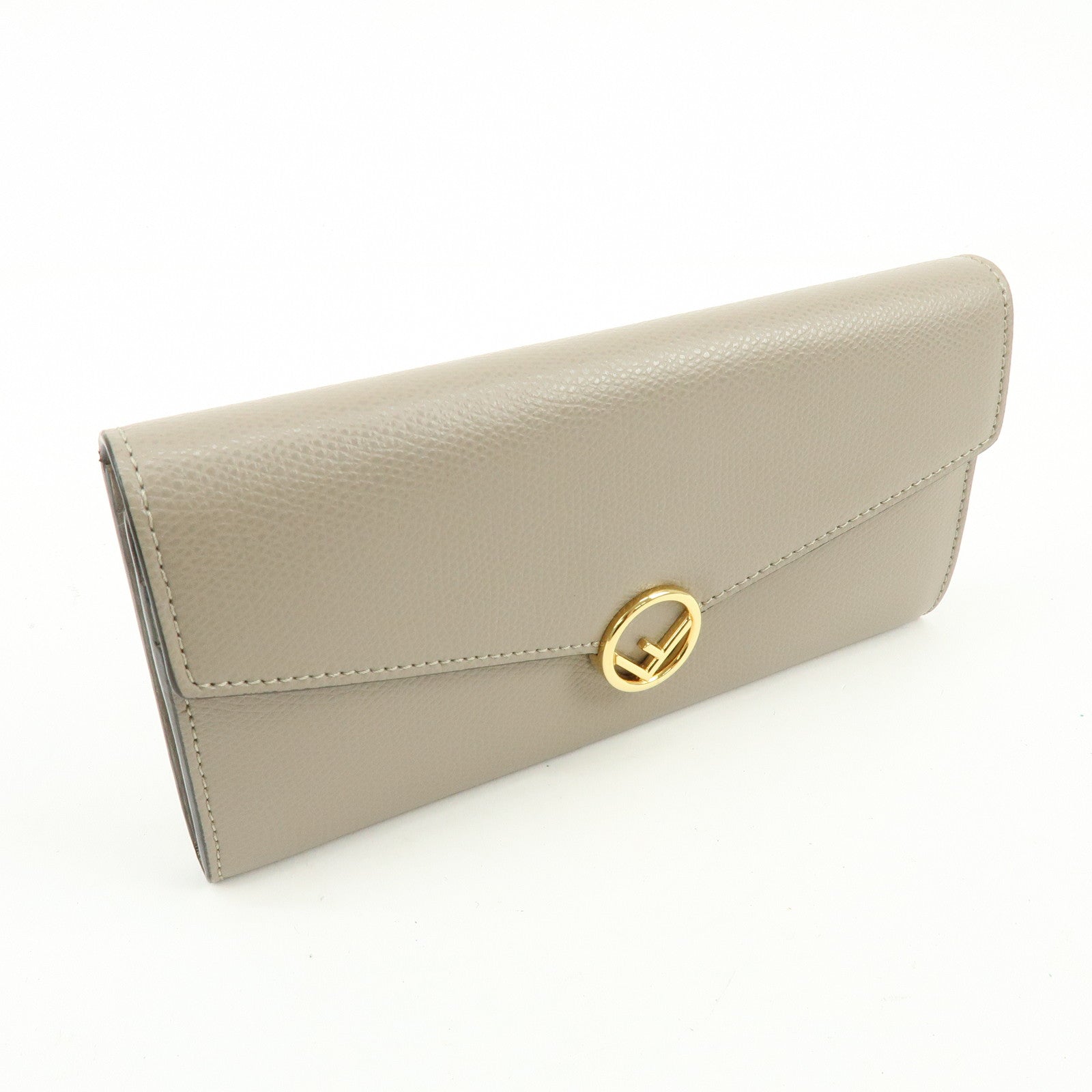 FENDI F is Fendi Leather Continental Long Wallet Beige 8M0251
