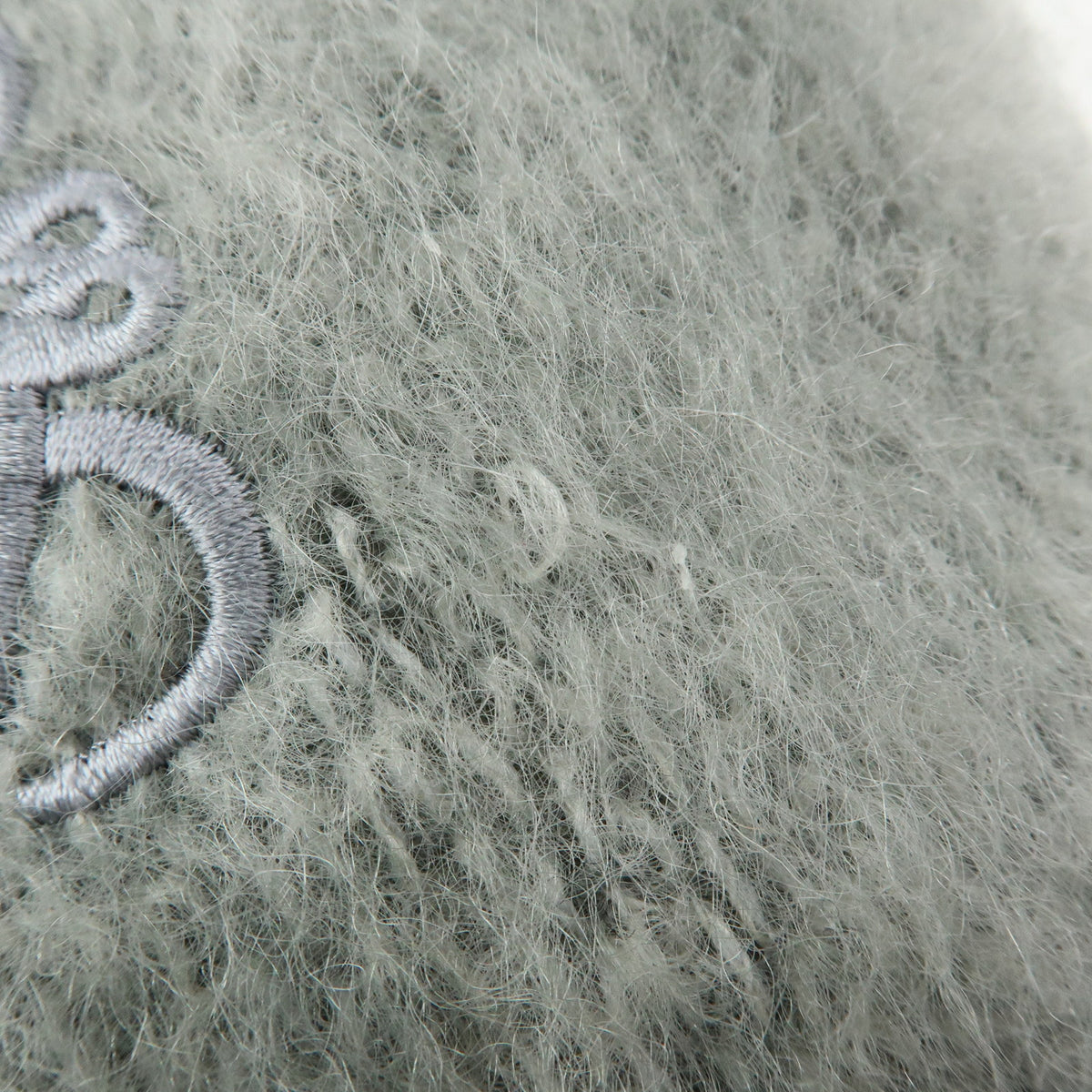 LOEWE Anagram Mohair Wool Scarf Shawl Gray White