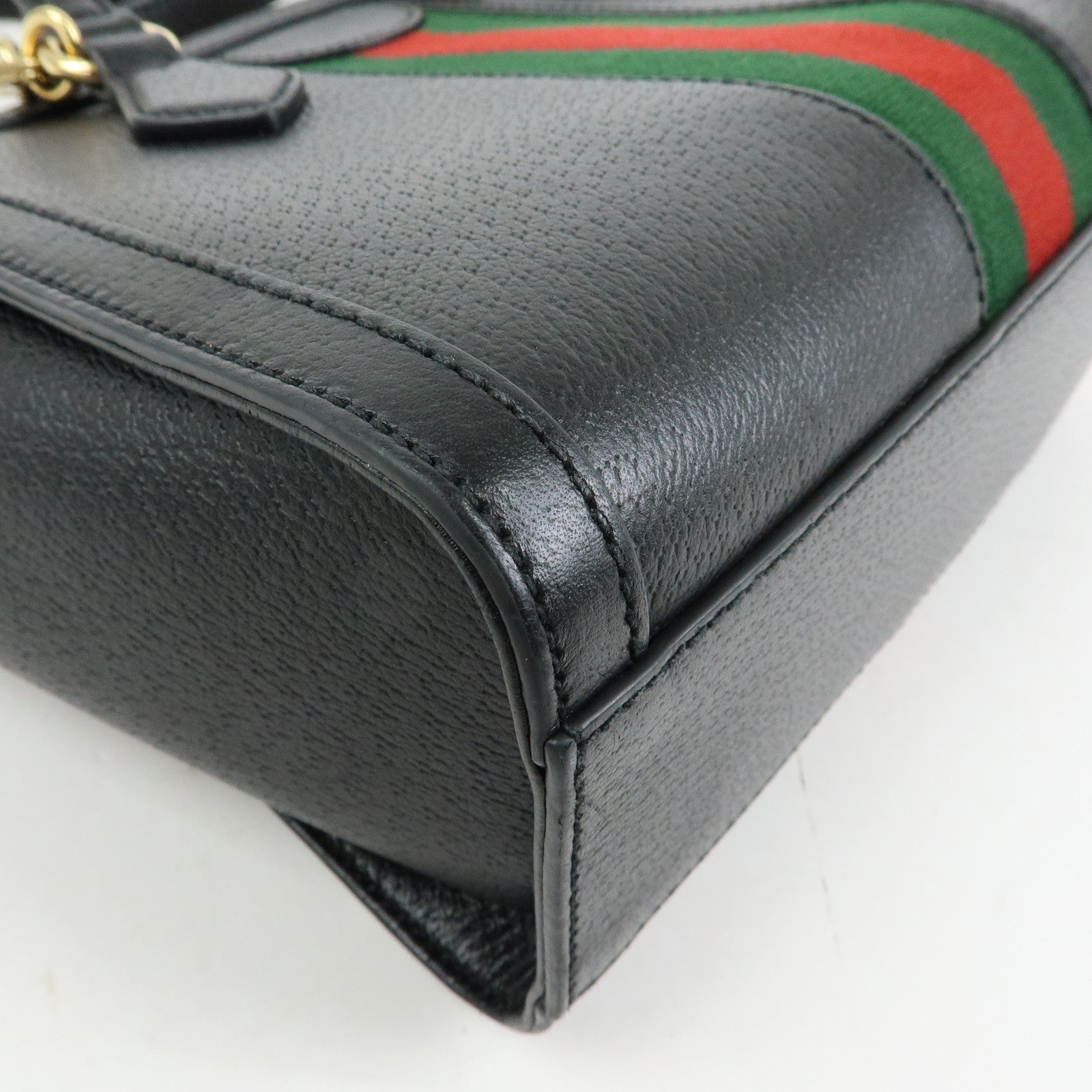 GUCCI Ophidia Sherry Leather 2Way Bag Shoulder Bag Hand Bag Black