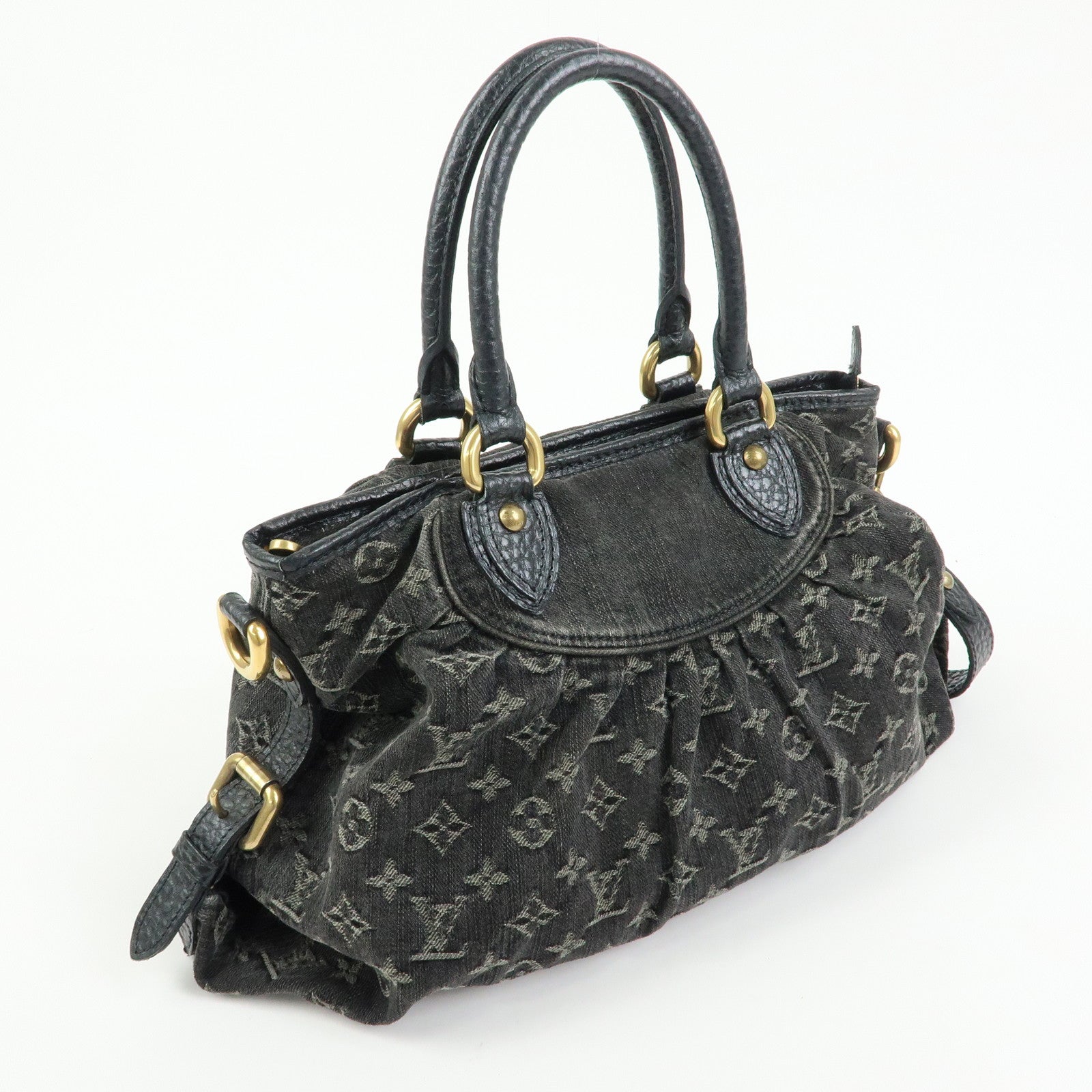 Louis Vuitton Monogram Denim Neo Cabby MM 2Way Bag Noir M95351