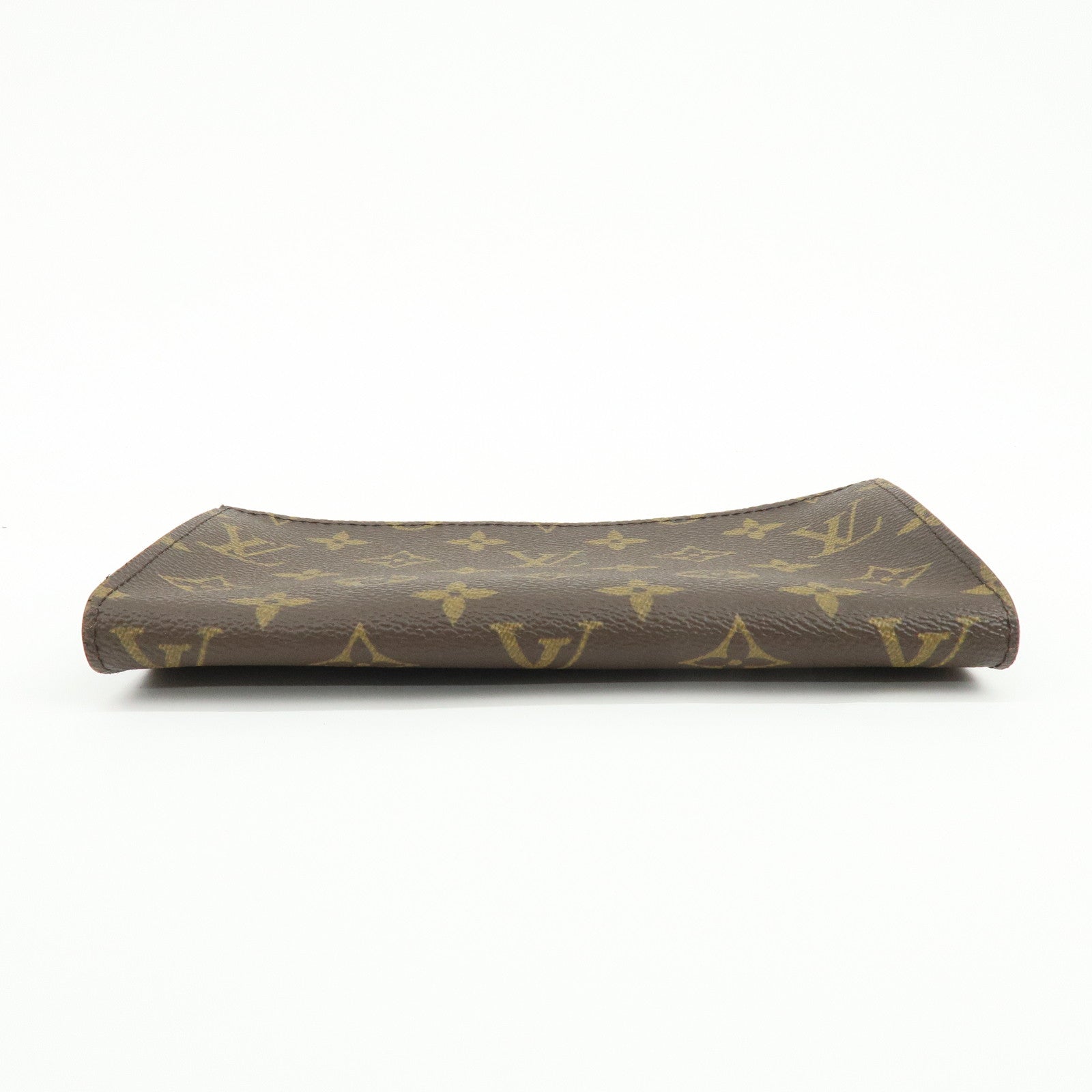 Louis Vuitton Monogram Leather Pouch for Baguette GM Brown Gold