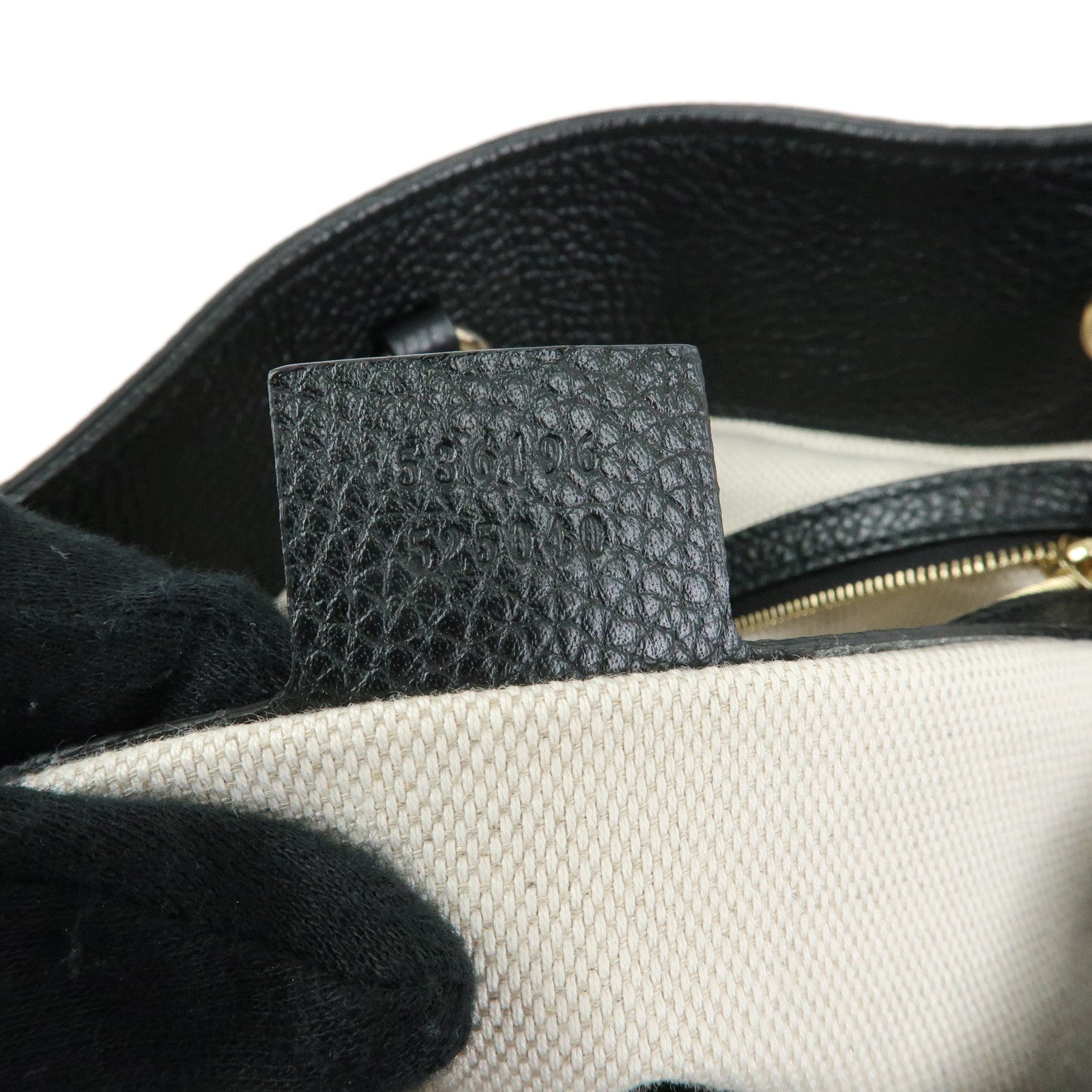 GUCCI SOHO Interlocking G Leather Chain Shoulder Bag Black 536196