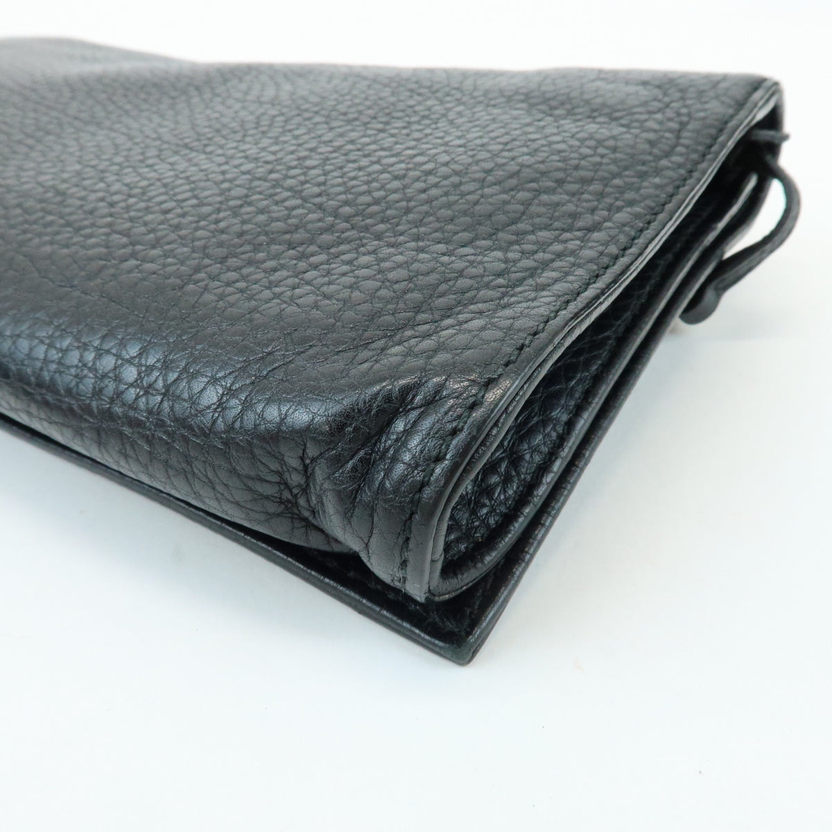GUCCI SOHO Interlocking G Leather Clutch Bag Flat Pouch Black 336753