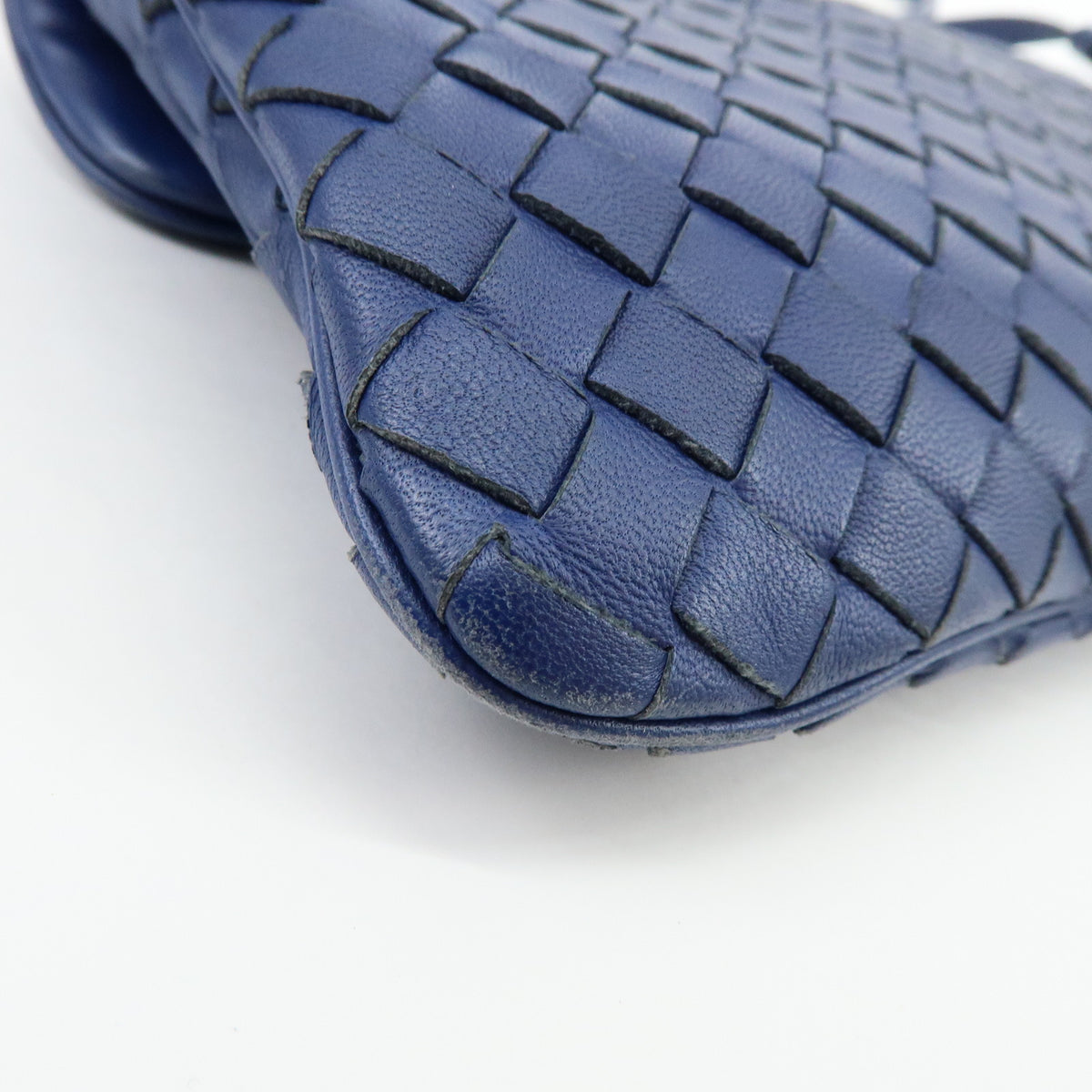 BOTTEGA VENETA Intrecciato Leather Shoulder Bag Crossbody Bag Blue
