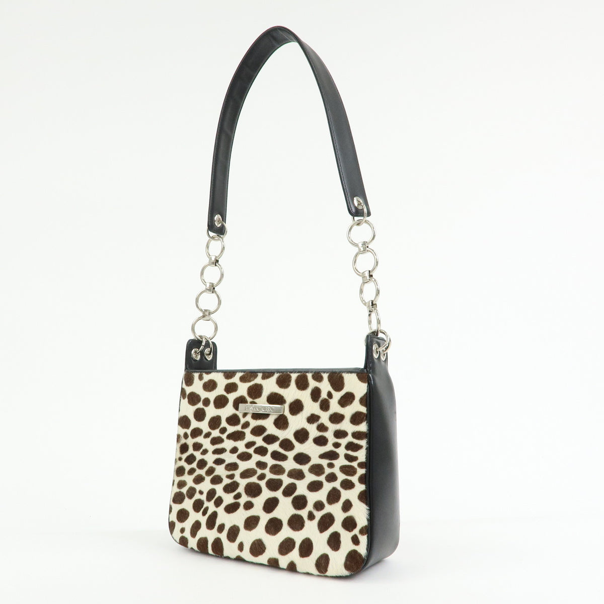 SAINT LAURENT PARIS Pony Hair Leather Leopard Shoulder Bag Beige Brown