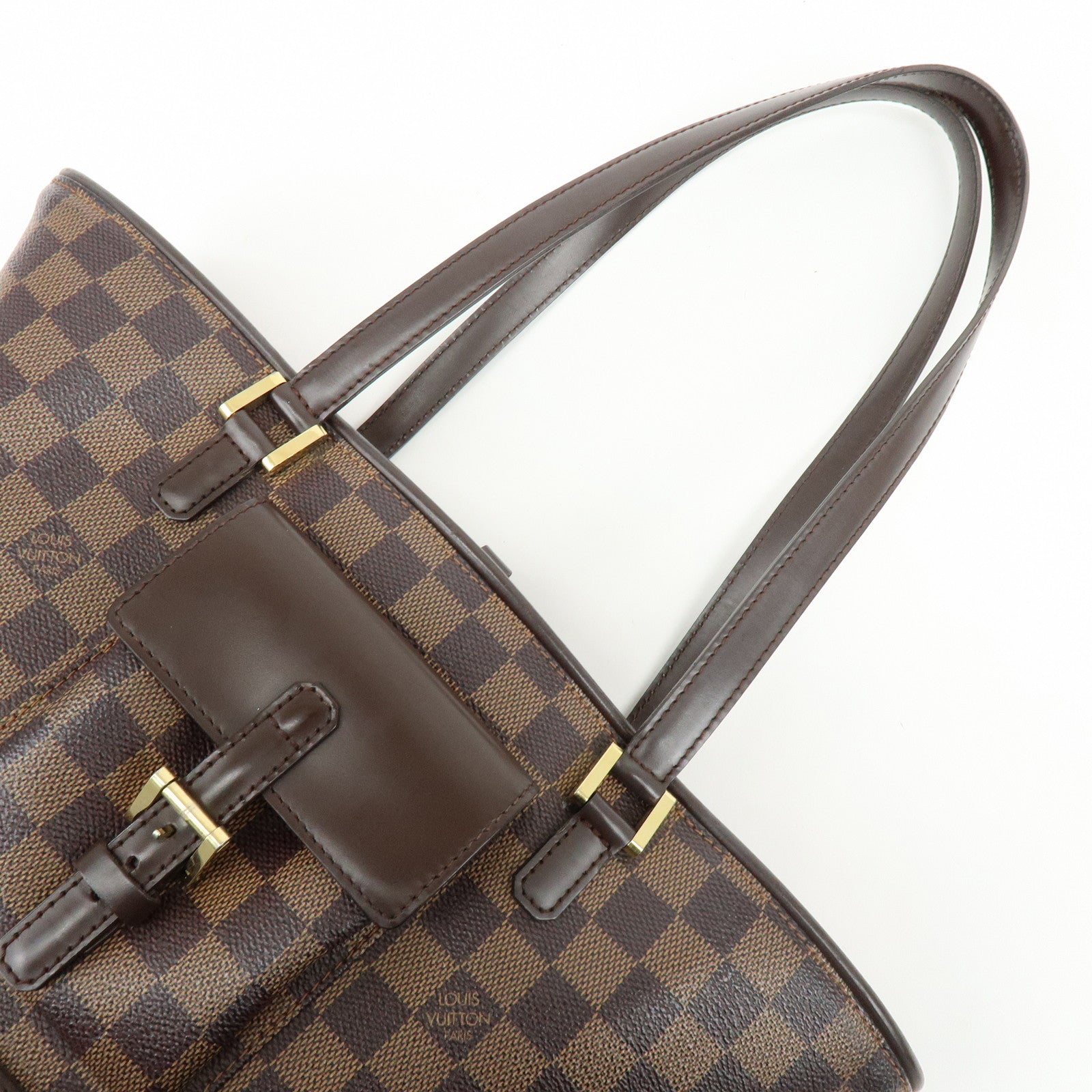 Louis Vuitton Manosque PM Damier Canvas Tote Bag Ebene N51121
