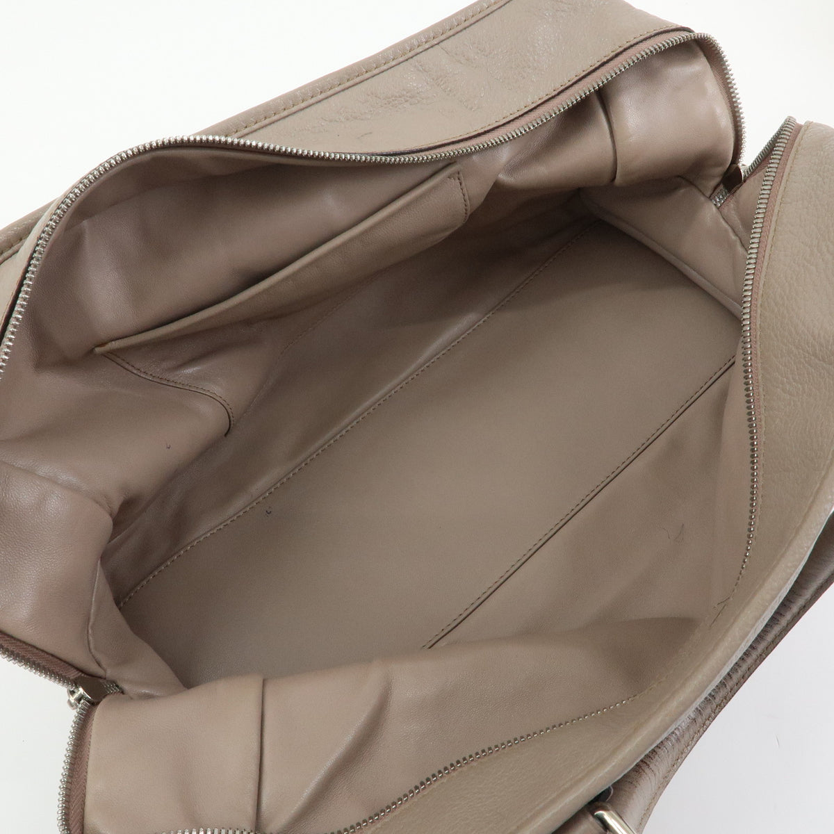 LOEWE Anagram Amazona 36 Leather Hand Bag Boston Bag Greige