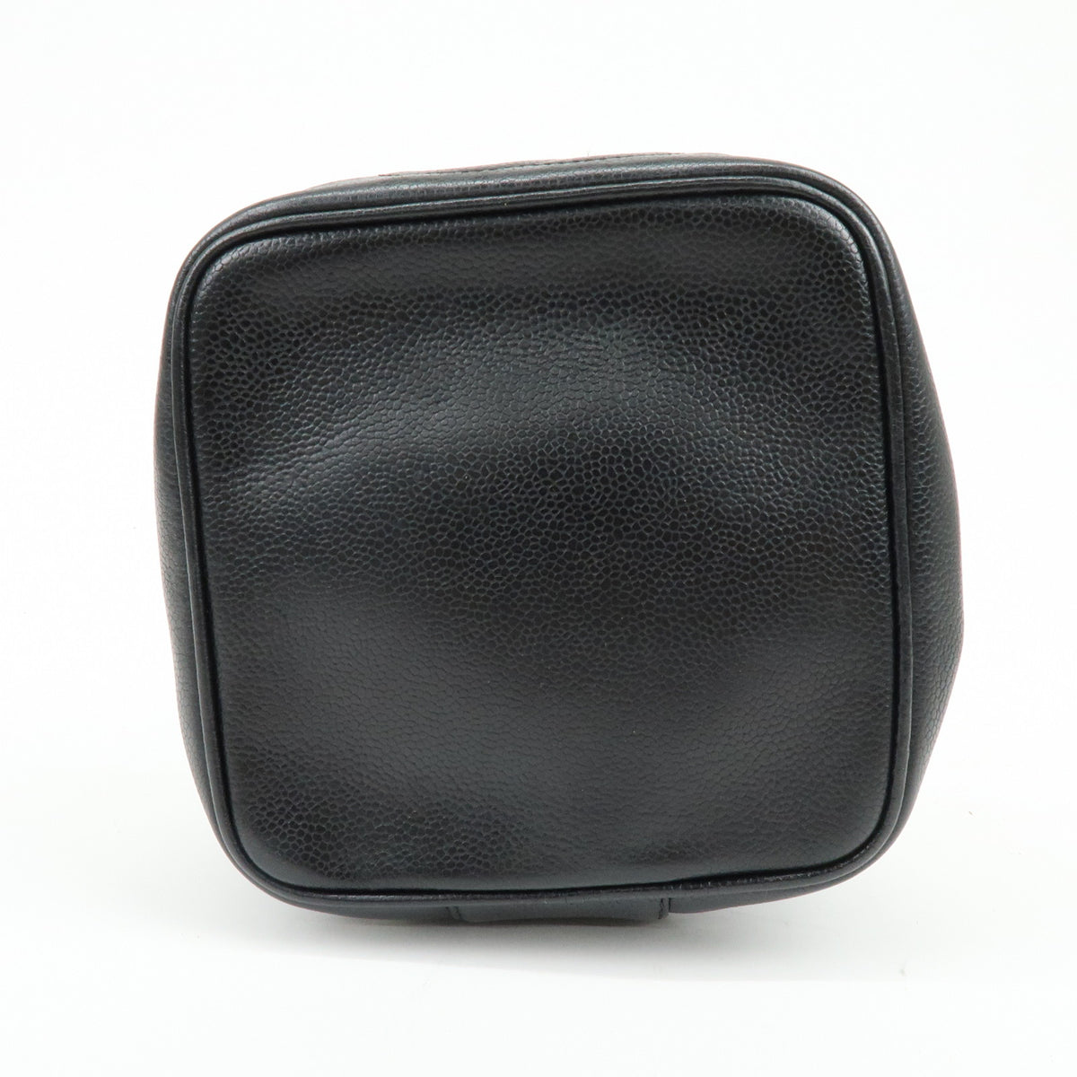 CHANEL COCO Mark Caviarskin Cosmetic Pouch Makeup Case Black