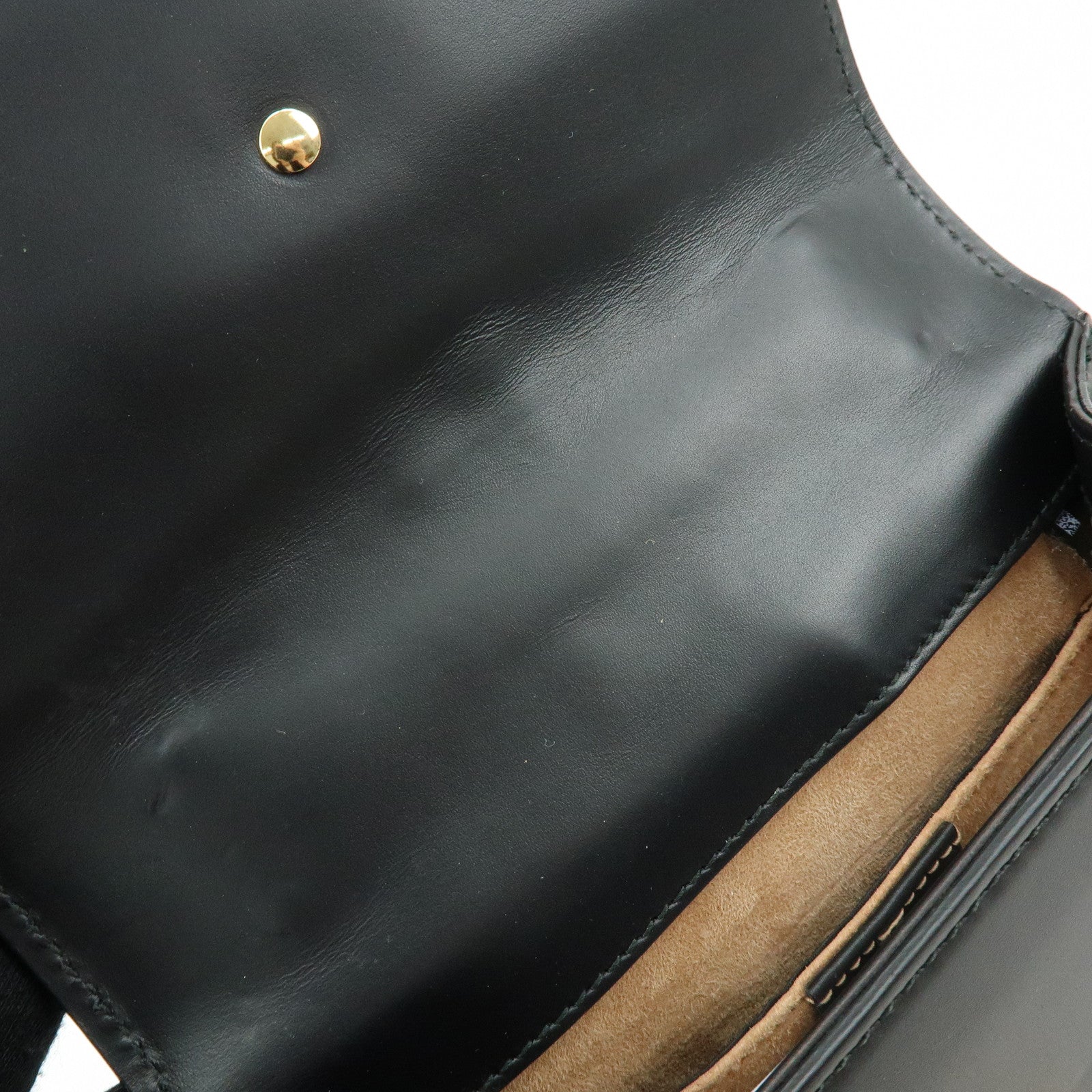 GUCCI Sylvie Sherry Calf Leather Chain Shoulder Bag Black 431666