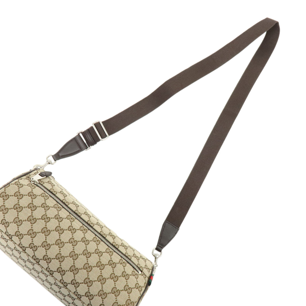 GUCCI Sherry GG Canvas Leather Shoulder Bag Brown Beige 834455