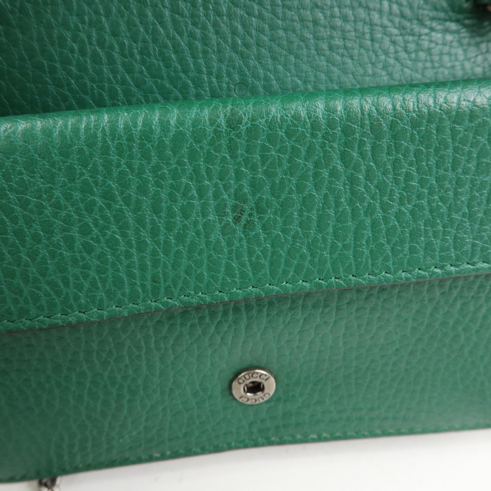 GUCCI Dionysus Super Mini Bag Leather Chain Shoulder Bag Green 476432