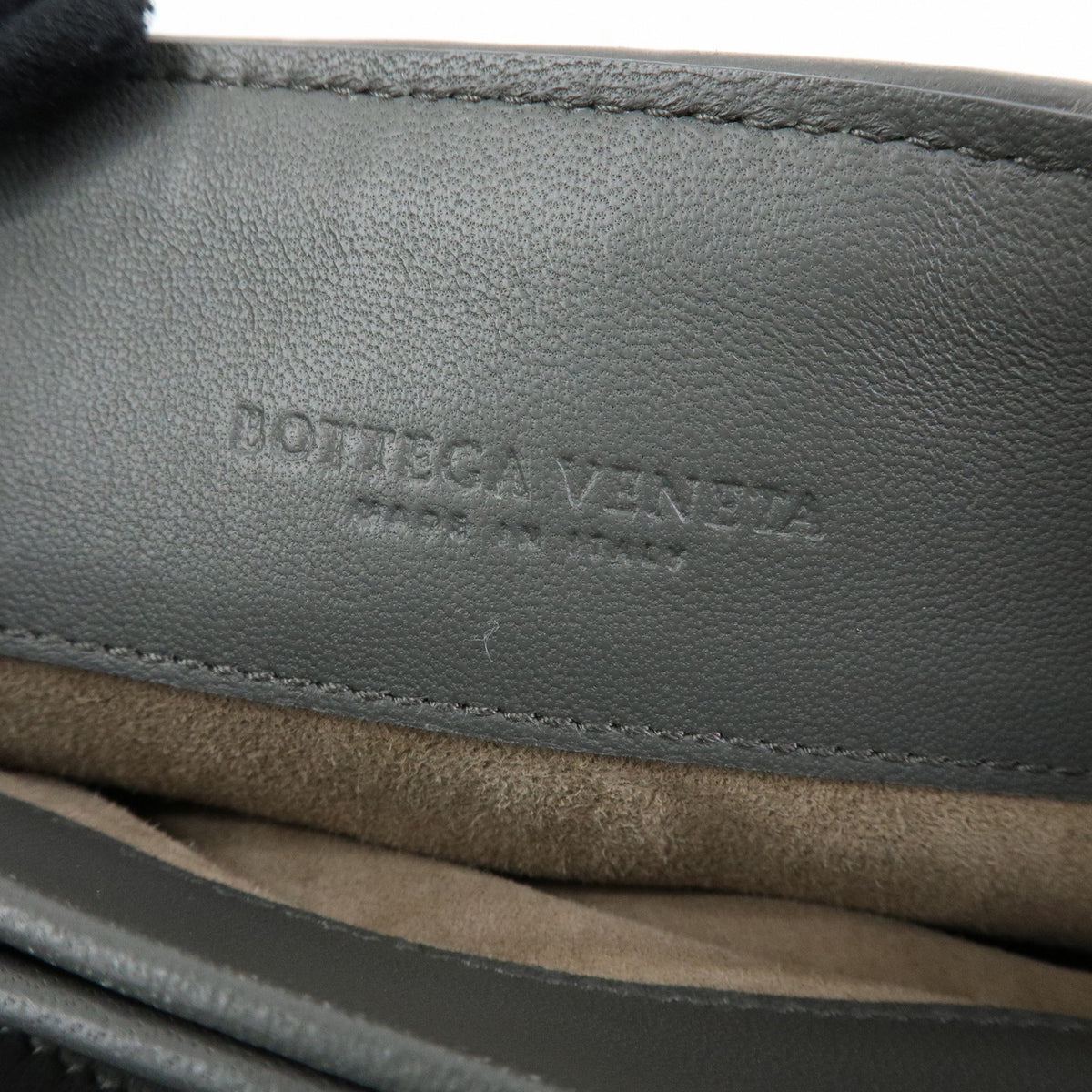 BOTTEGA VENETA Intrecciato Small Olimpia Chain Shoulder Bag Gray