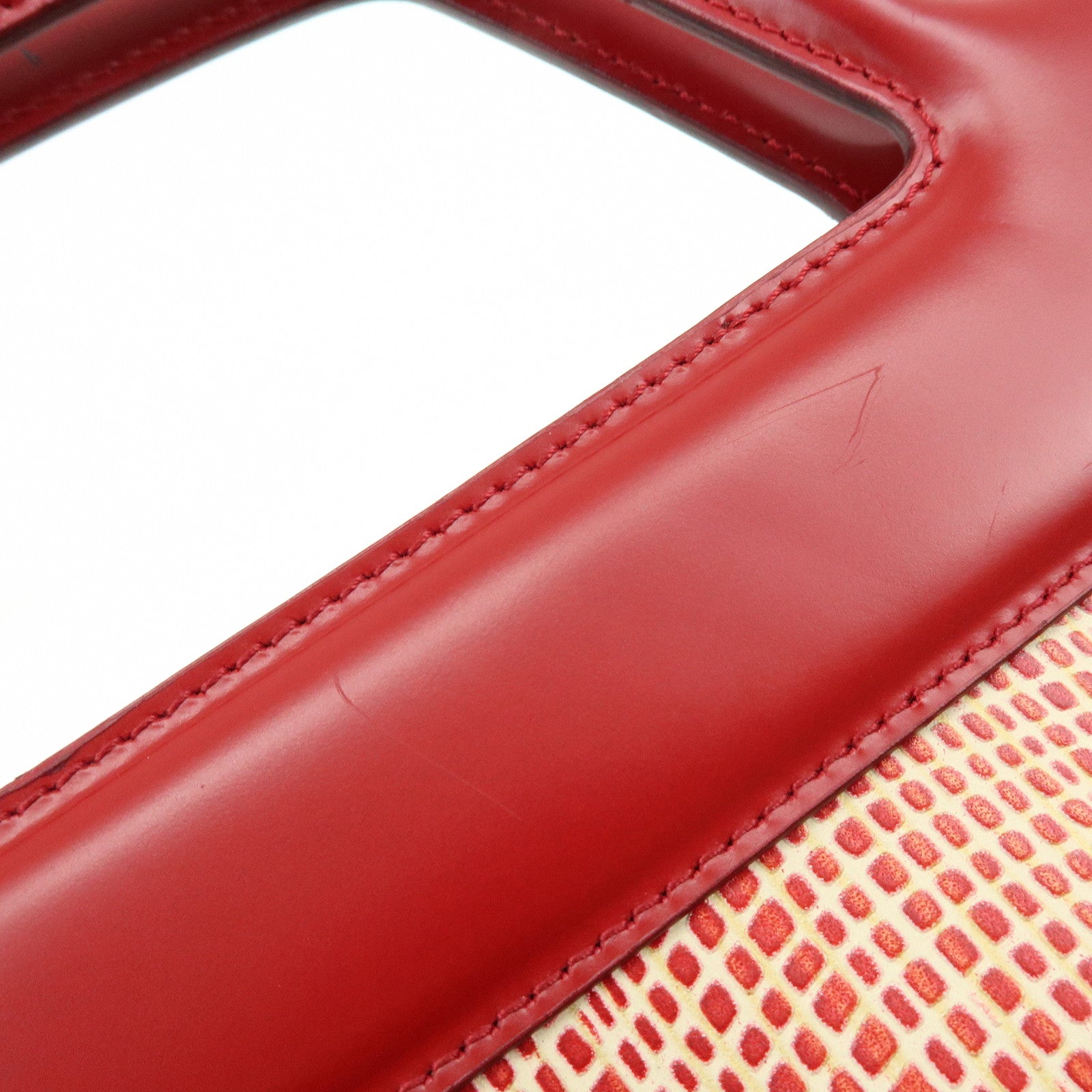 Ferragamo Gancini Leather 2Way Bag Hand Bag Shoulder Bag Red