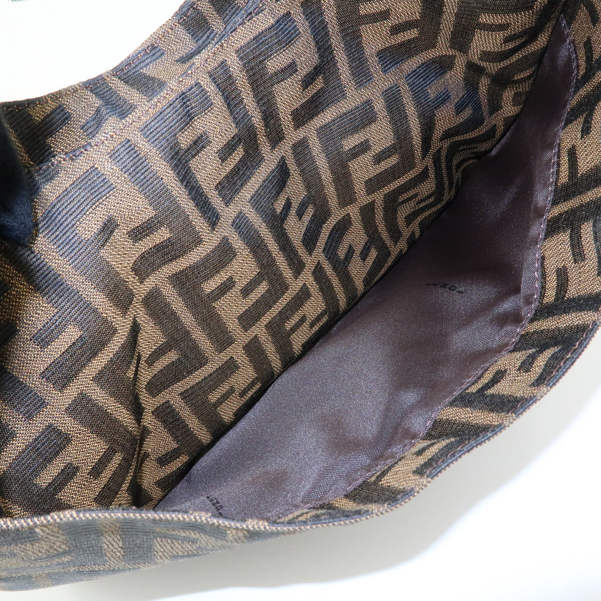 FENDI Zucca Canvas Leather Shoulder Bag Hand Bag Black Brown 26569