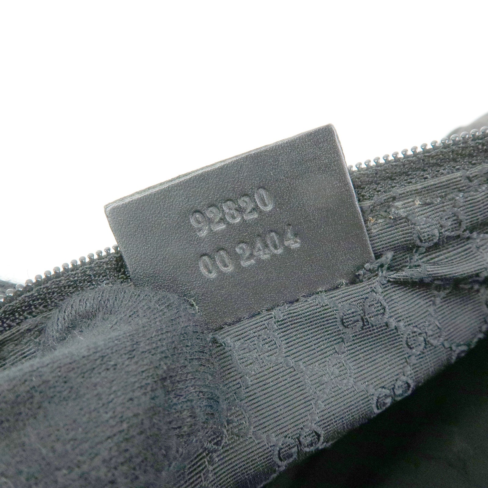 GUCCI Sherry Accessory Pouch Denim Canvas Leather Hand Bag Black 92820
