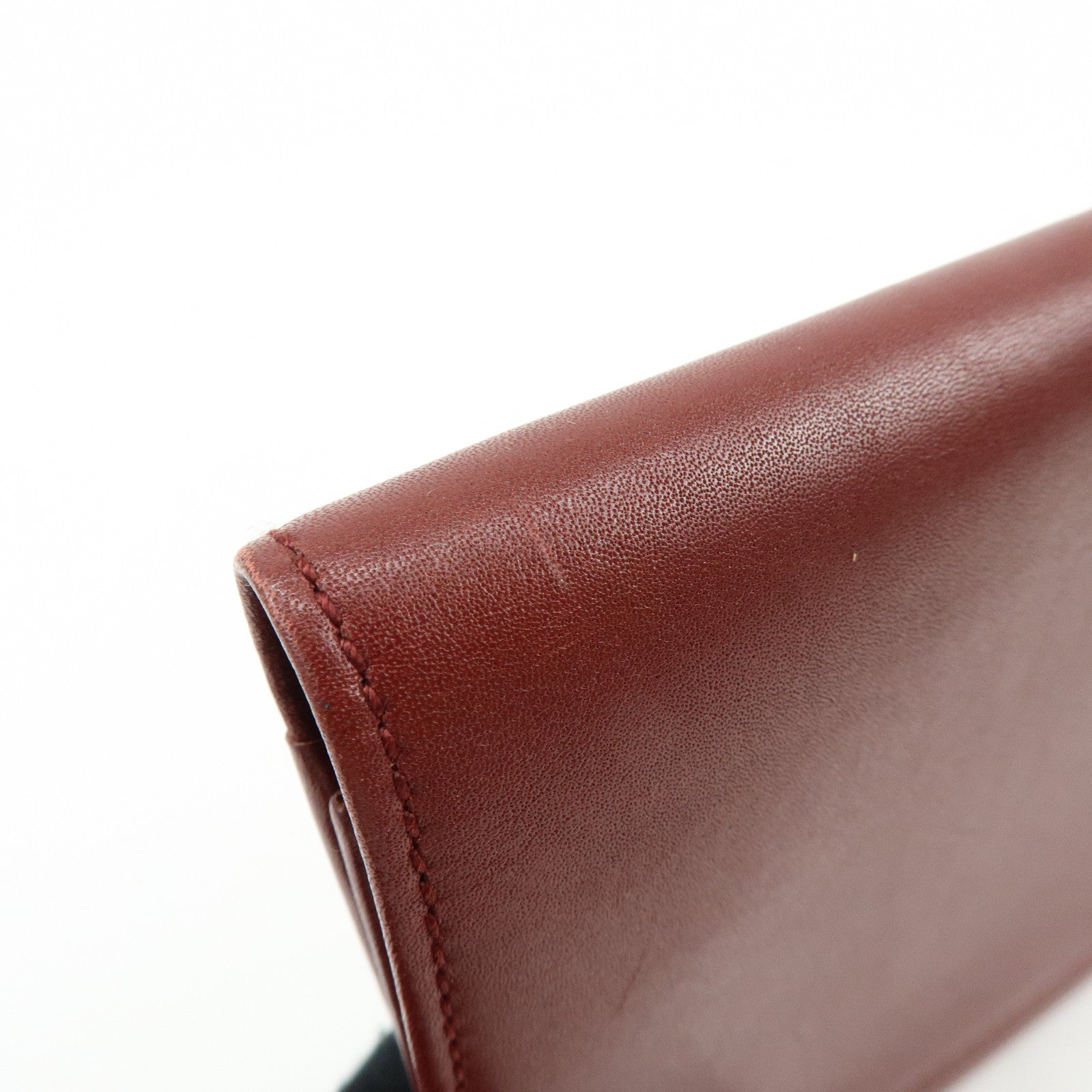 Cartier Must de Cartier Leather Clutch Bag Flat Pouch Bordeaux
