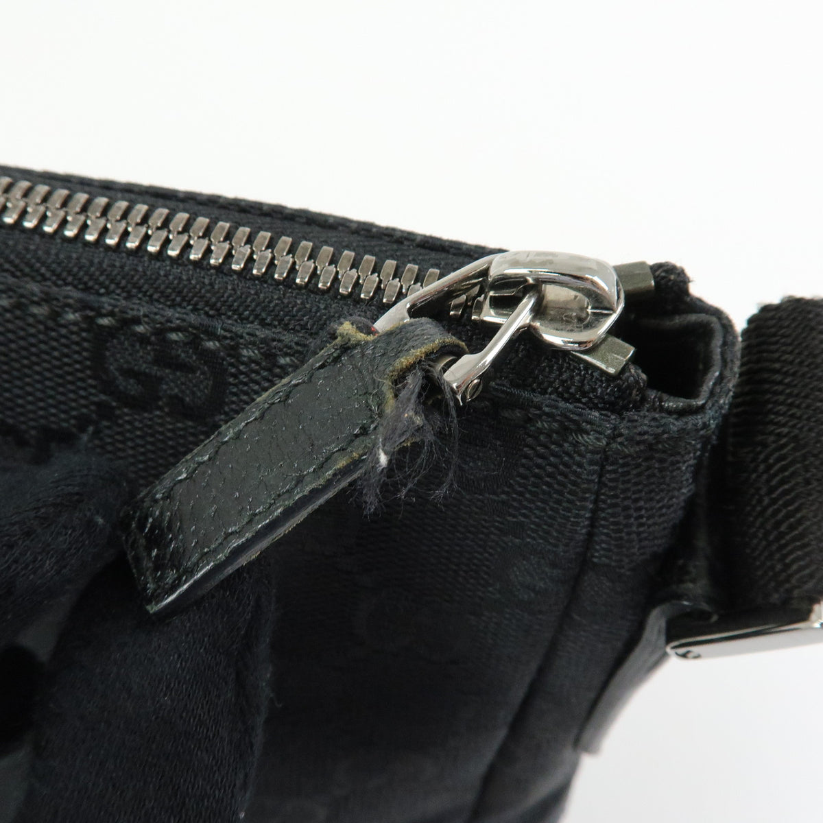 GUCCI GG Canvas Leather Shoulder Bag Crossbody Bag Black 114273