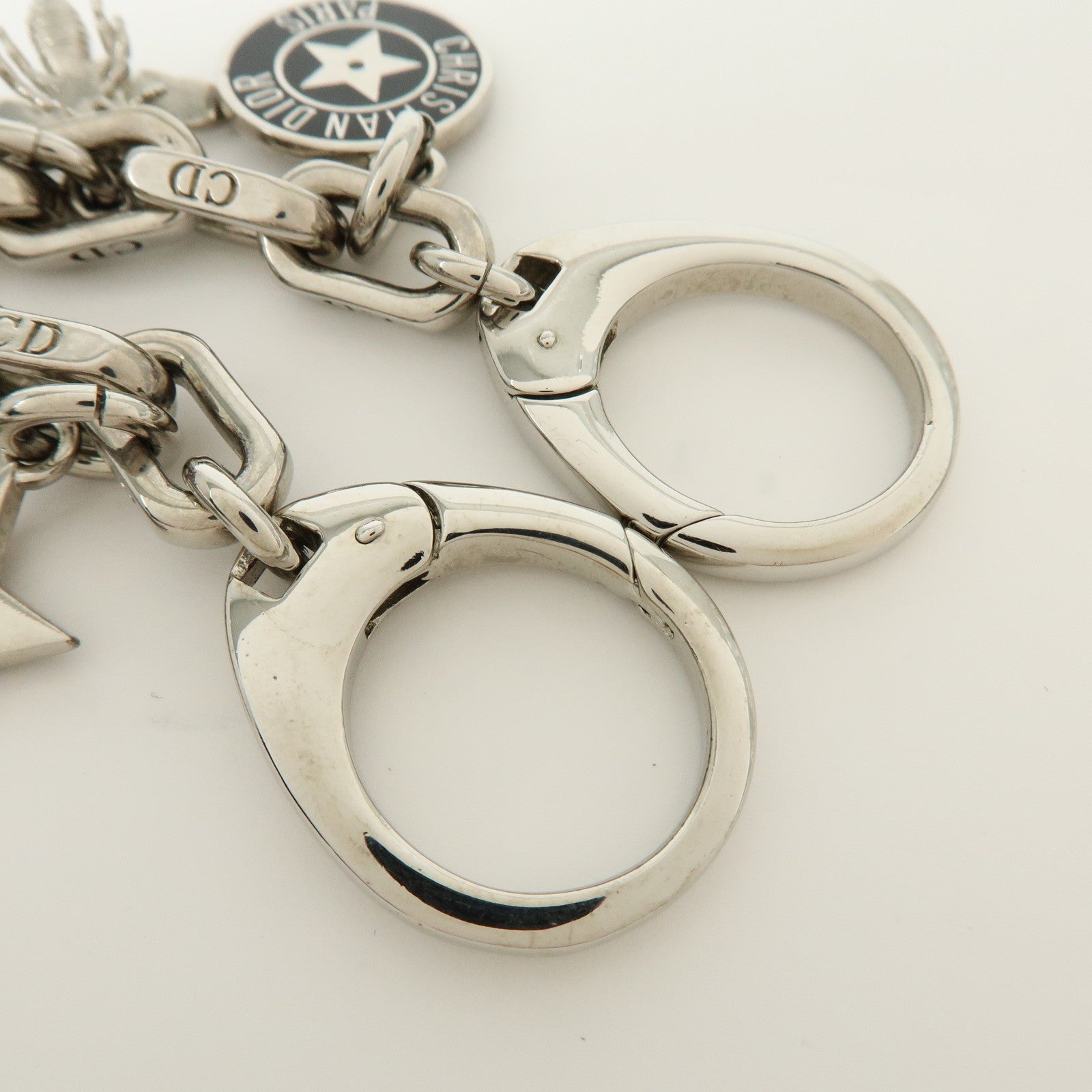 Christian Dior 30 Montaigne Metal Star Clover Bee Bag Charm Silver