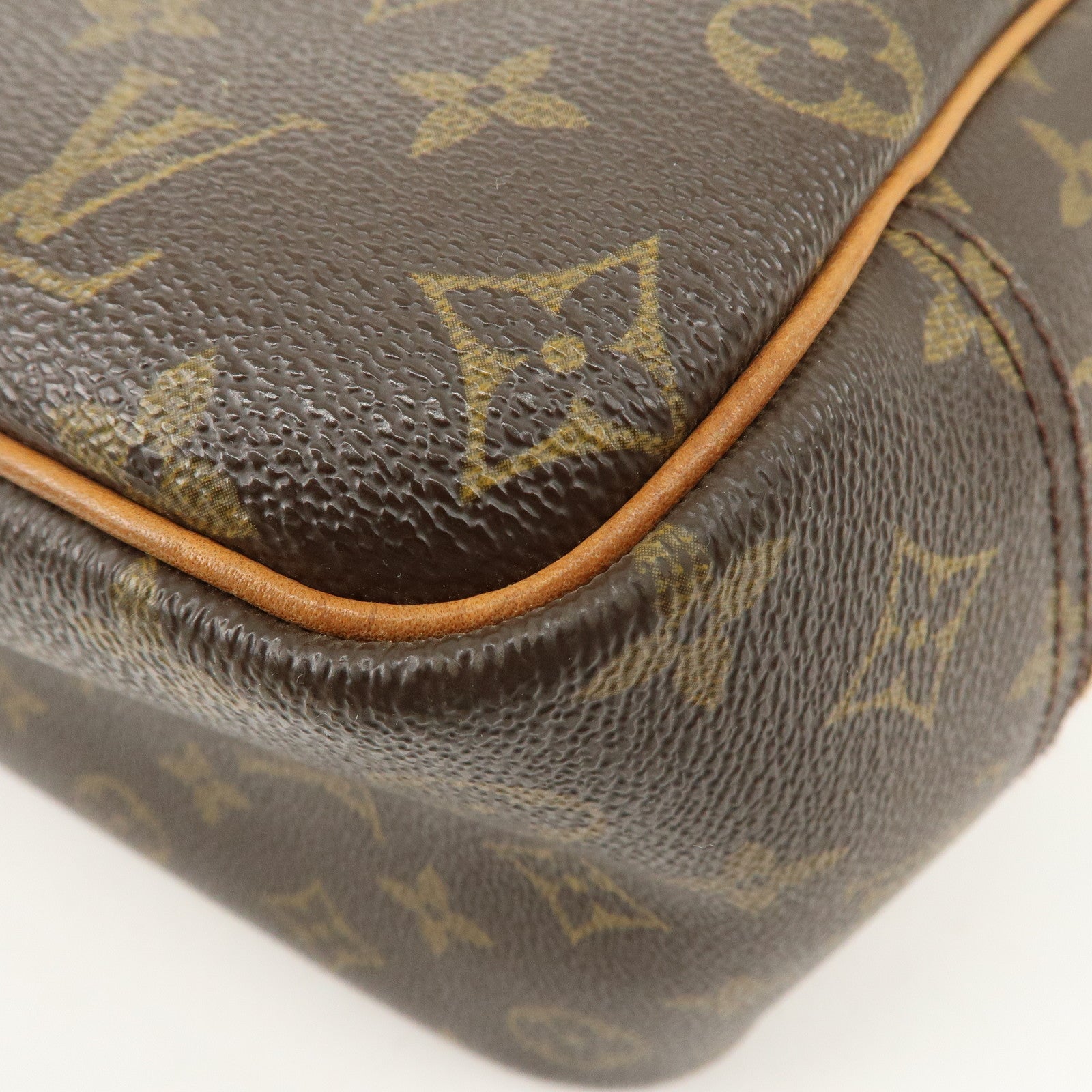 Louis Vuitton Monogram Deauville Hand Bag Brown M47270 Used