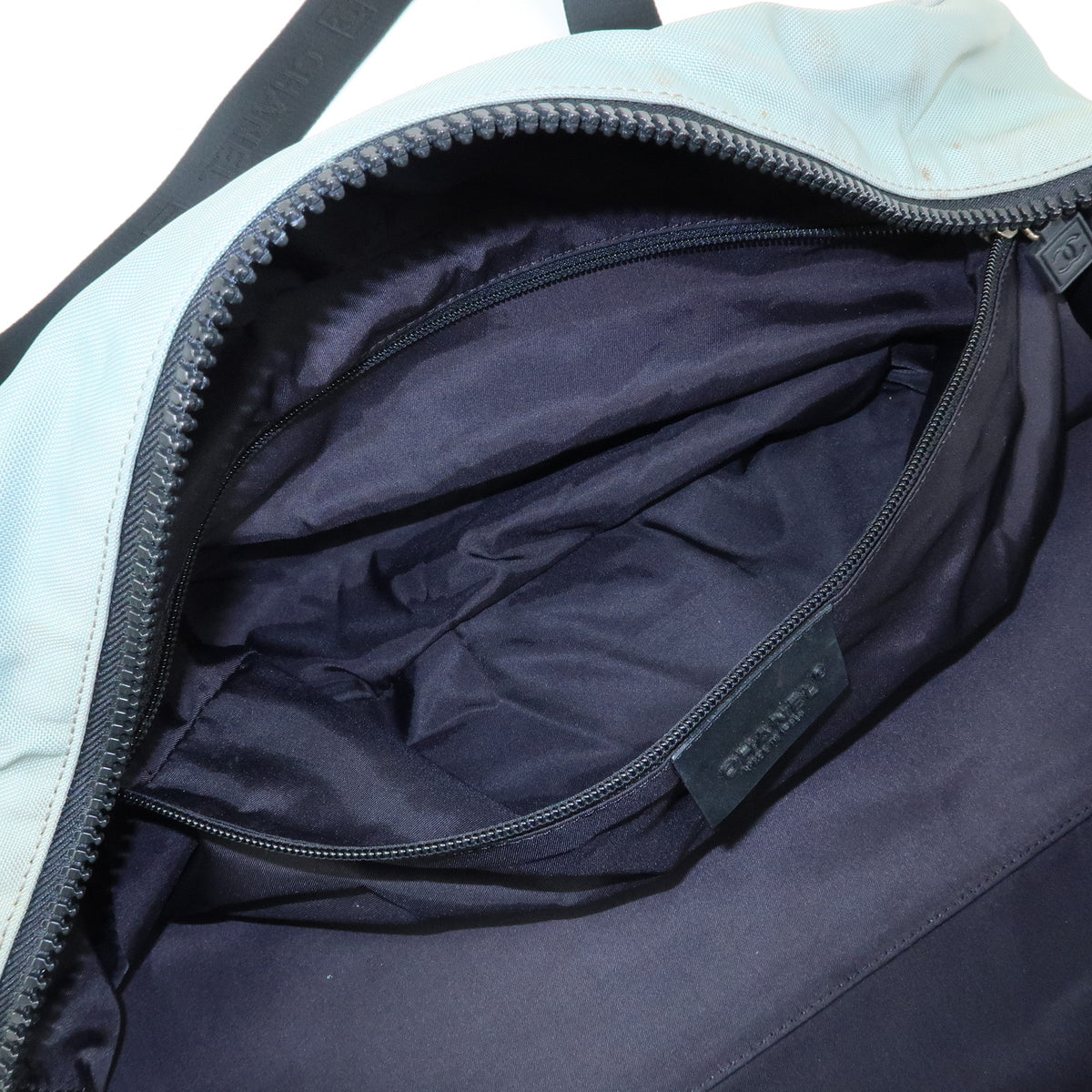CHANEL Sport Line Nylon Canvas Boston Bag Black Emerald Green