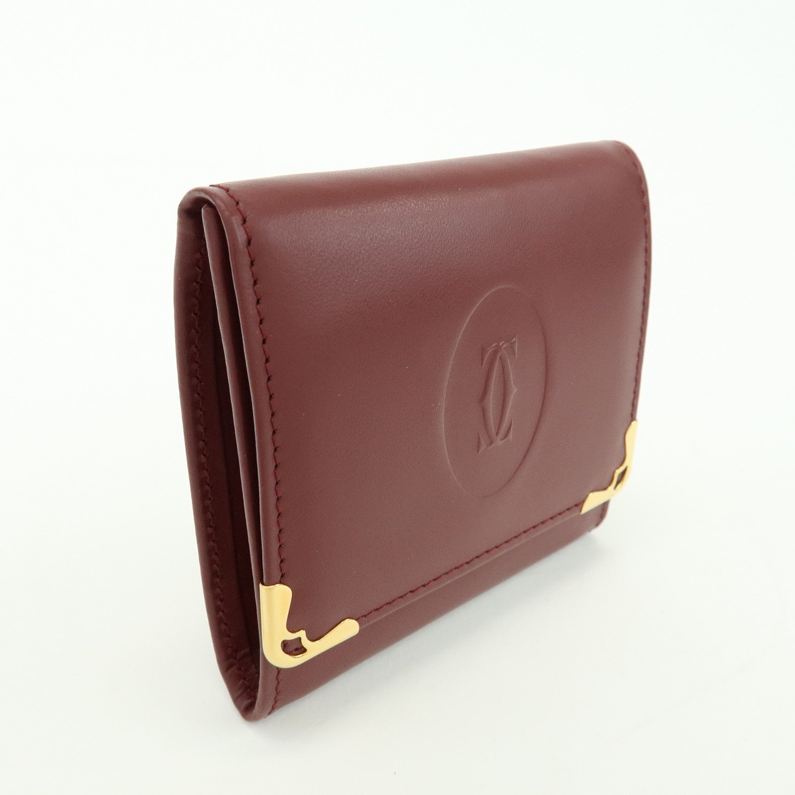 Cartier Must de Cartier Leather Coin Case Bordeaux
