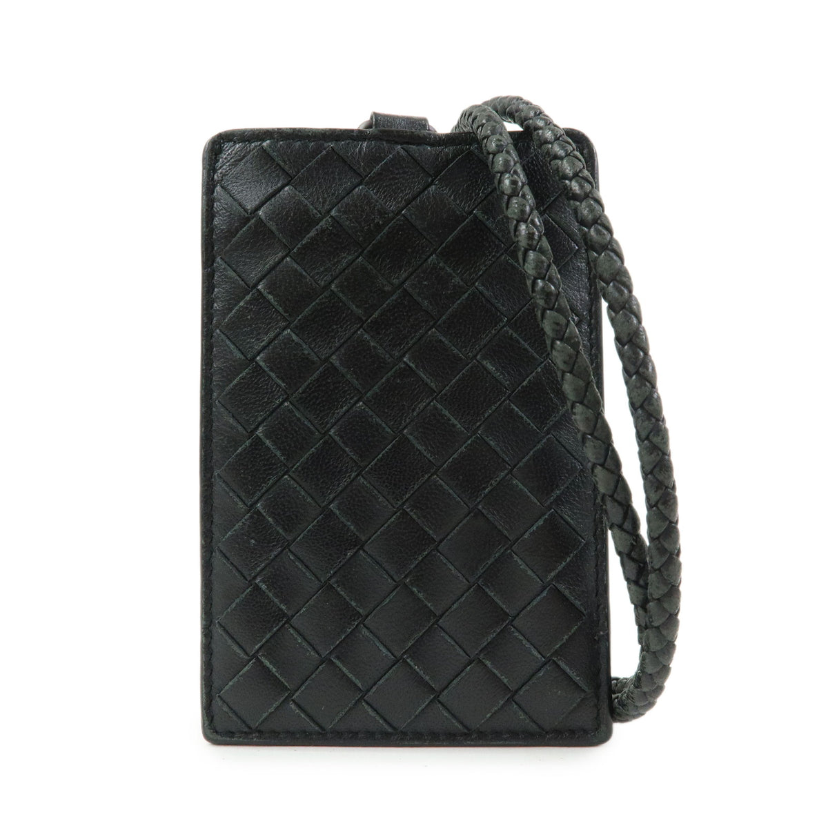 BOTTEGA VENETA Intrecciato Leather Shoulder Card Case Black