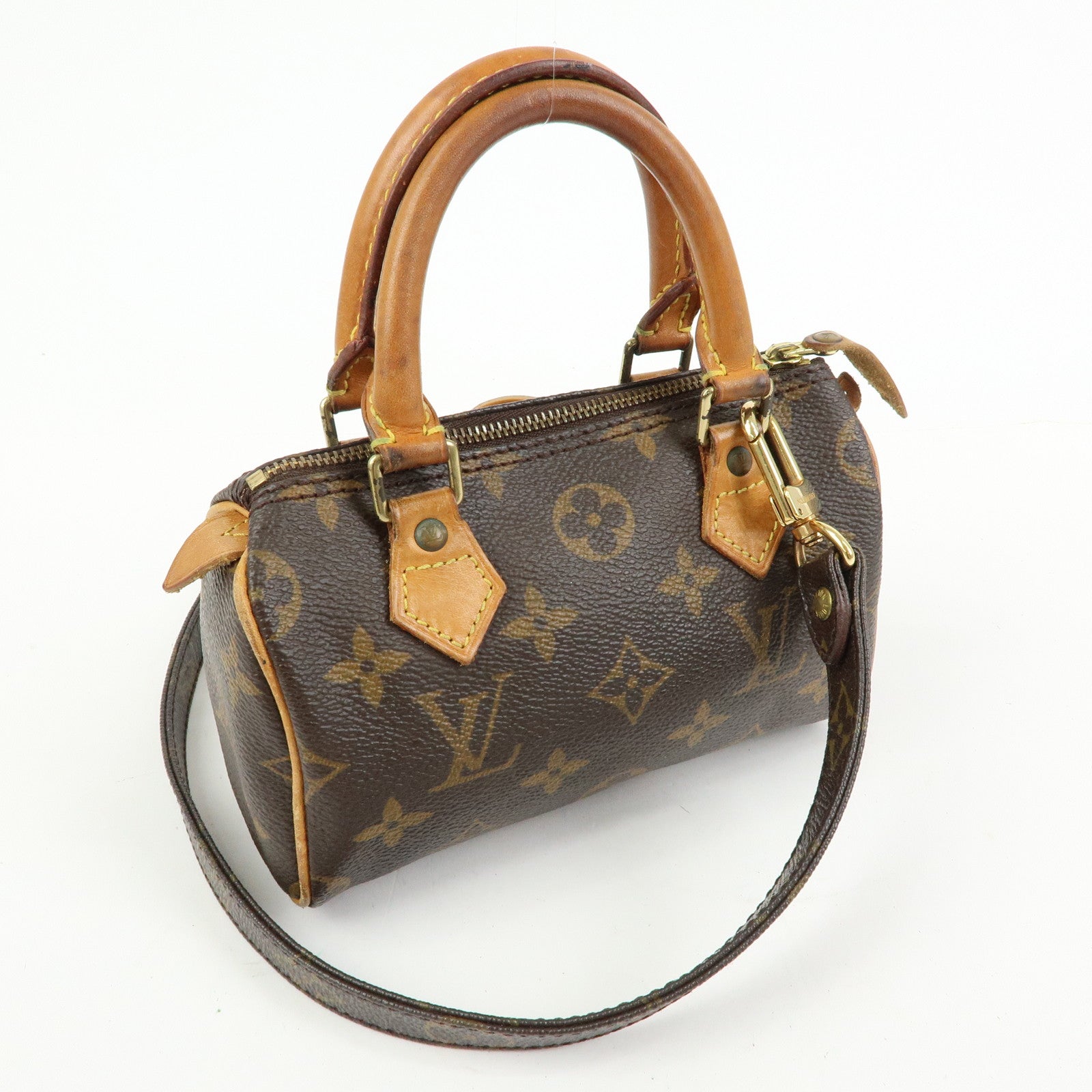 Louis Vuitton Monogram Mini Speedy & Strap 2Way Hand Bag Brown M41534