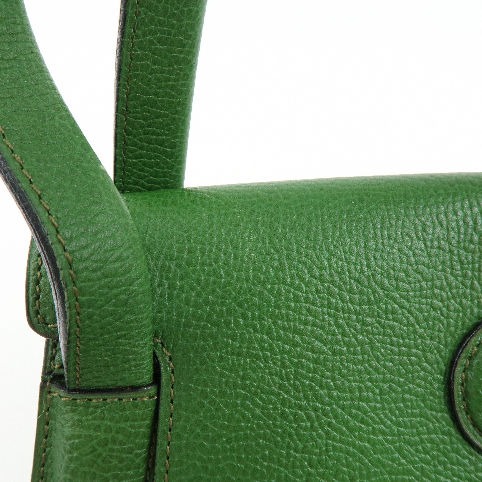 DELVAUX Louise Leather Shoulder Bag Hand Bag Green