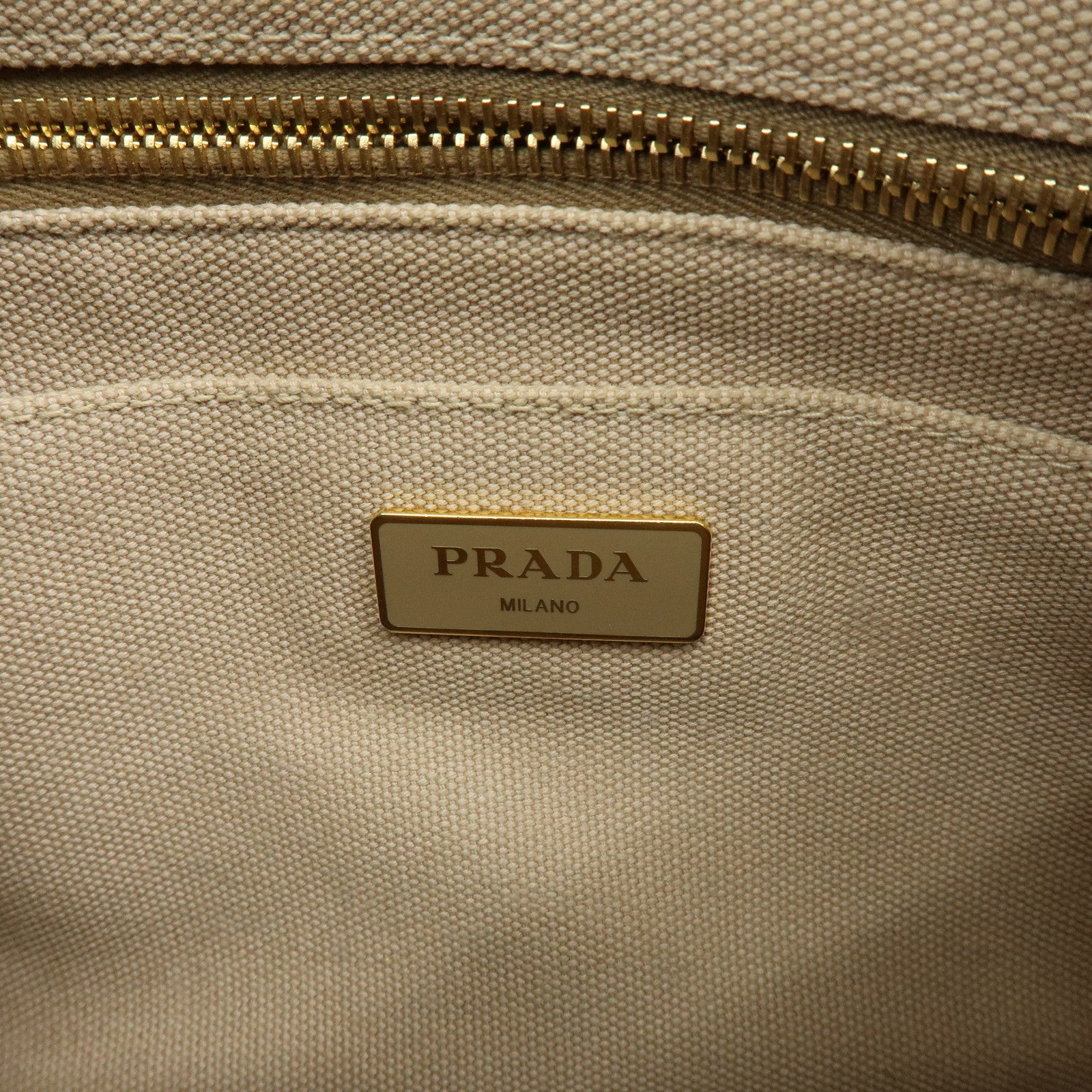 PRADA Triangle Logo Canapa Mini Canvas 2Way Bag Hand Bag Beige 1BG439